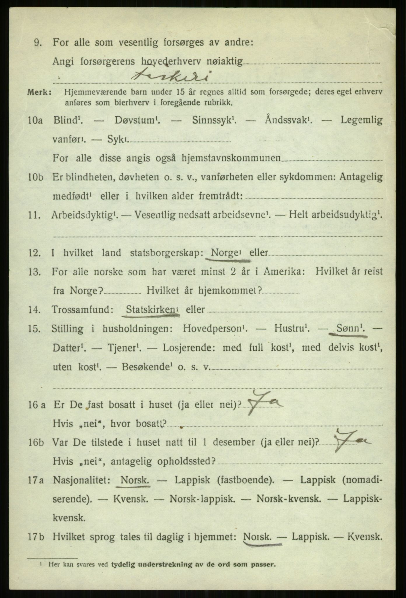 SATØ, 1920 census for Balsfjord, 1920, p. 8686