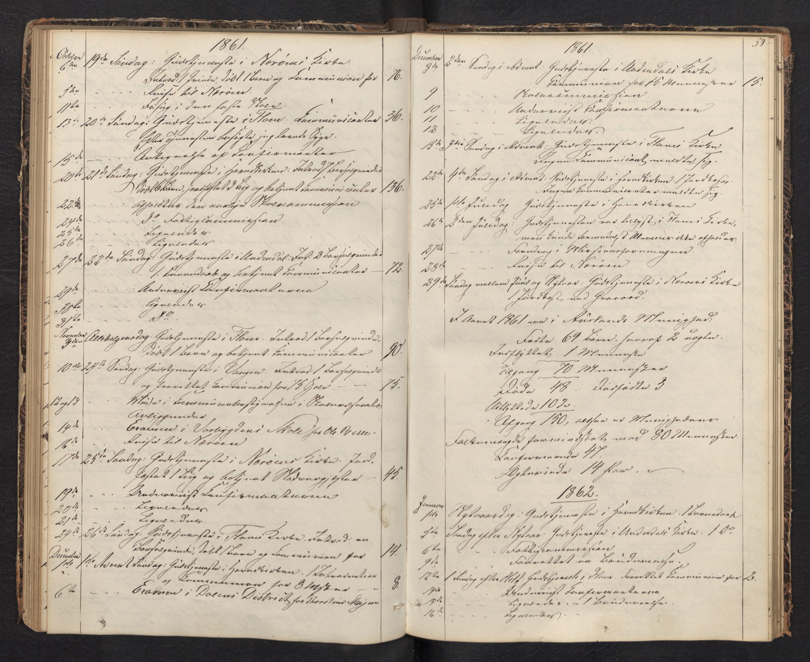 Aurland sokneprestembete, SAB/A-99937/H/Ha/Haf: Diary records no. F 0, 1844-1876, p. 58b-59a