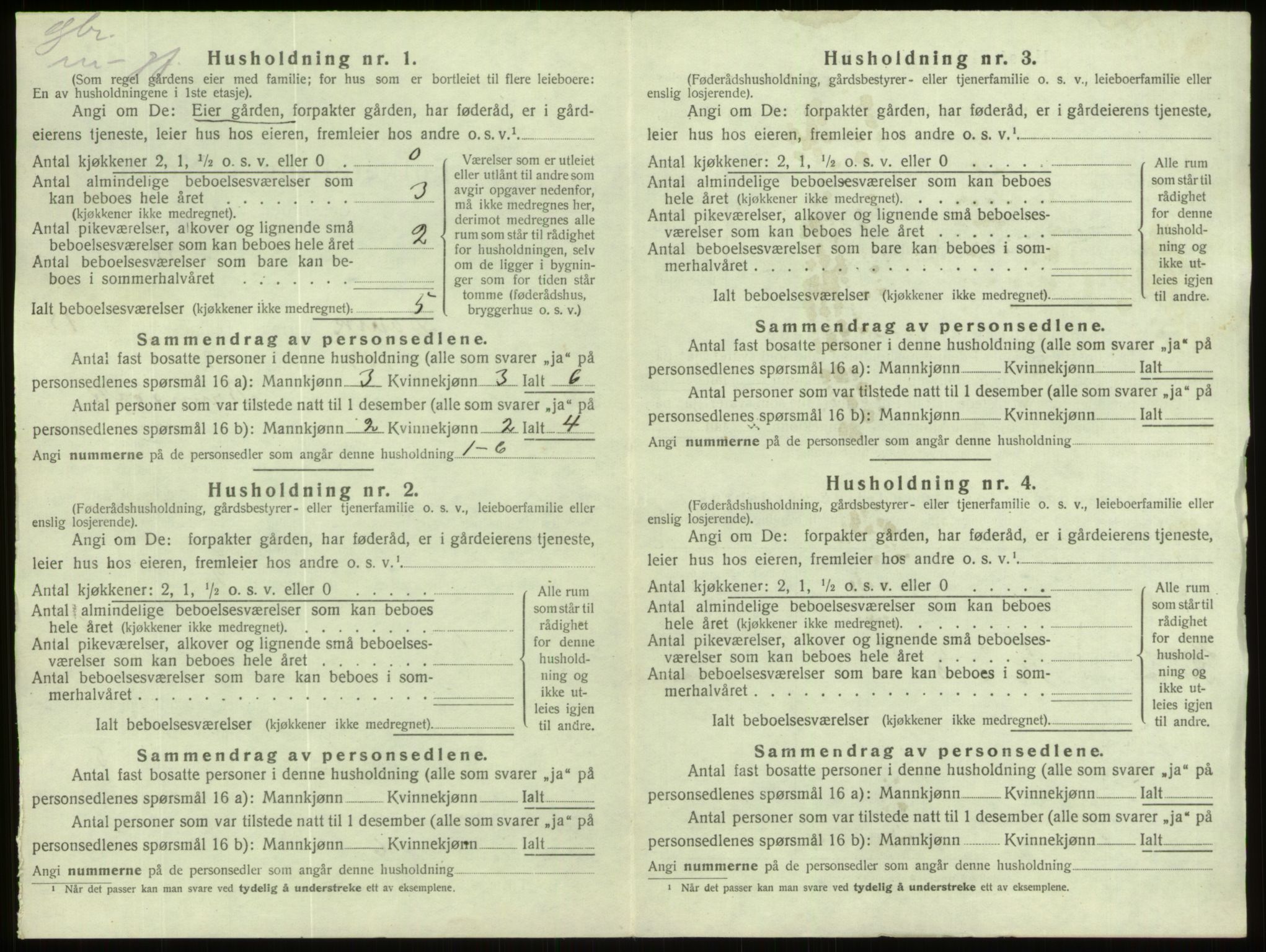 SAB, 1920 census for Davik, 1920, p. 1011
