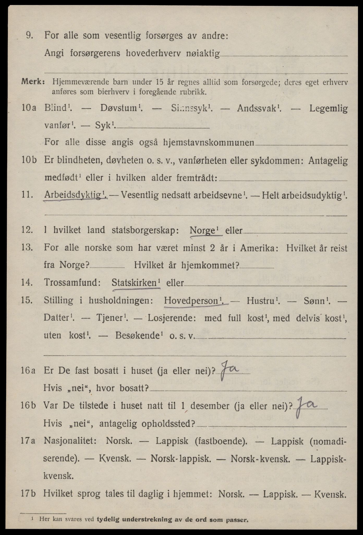 SAT, 1920 census for Orkanger, 1920, p. 1738