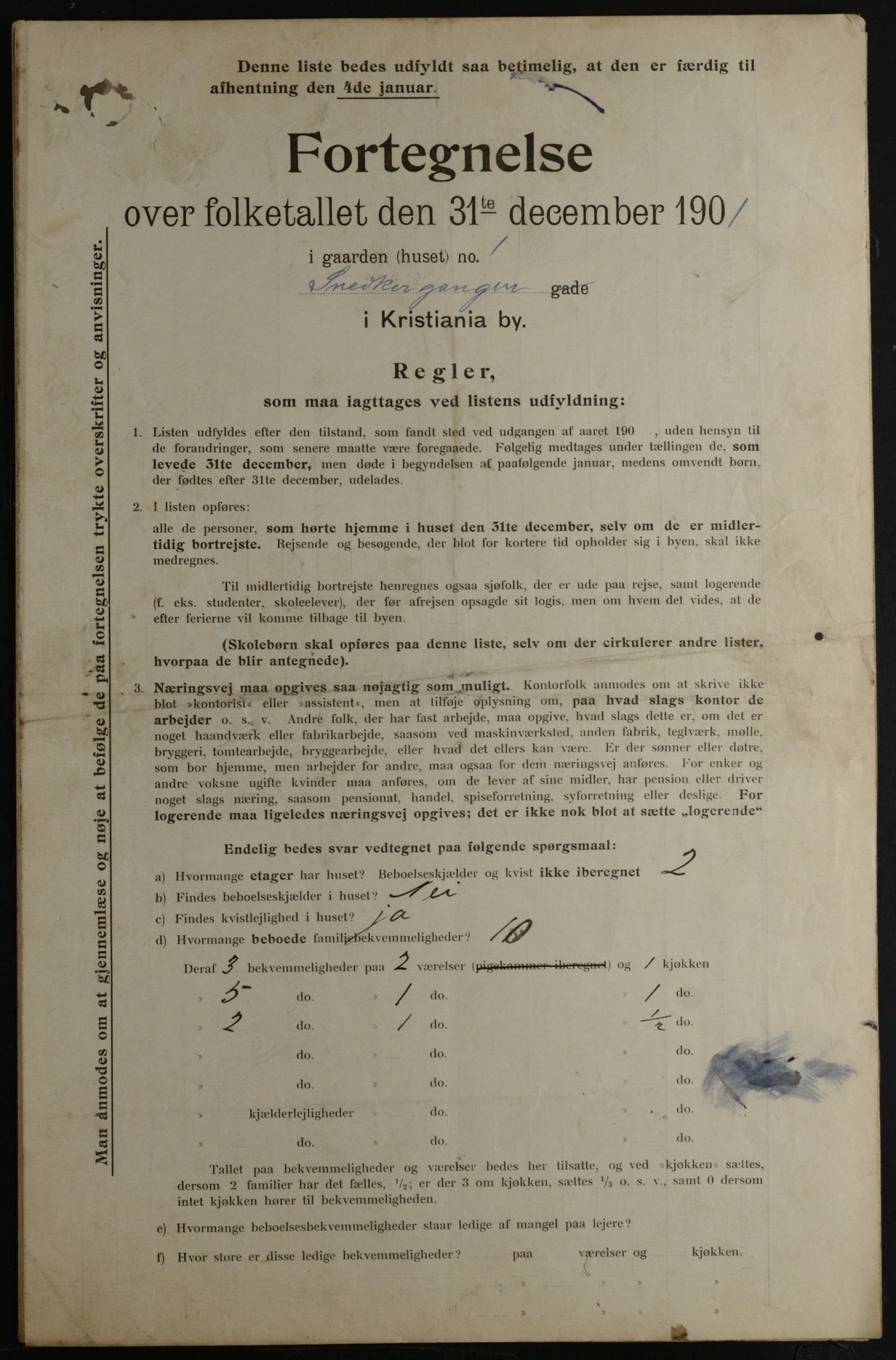 OBA, Municipal Census 1901 for Kristiania, 1901, p. 15092