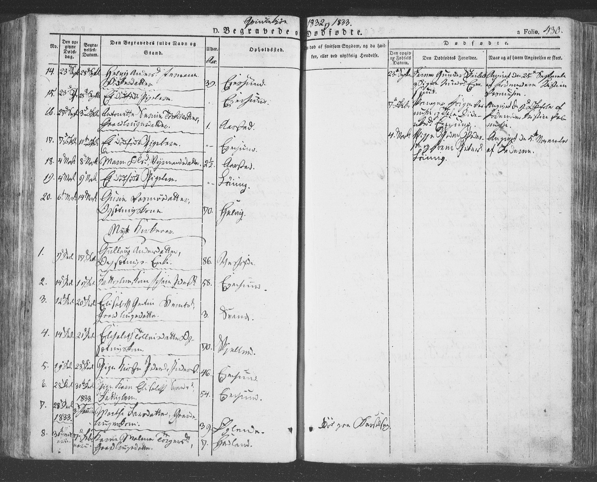 Eigersund sokneprestkontor, AV/SAST-A-101807/S08/L0009: Parish register (official) no. A 9, 1827-1850, p. 430