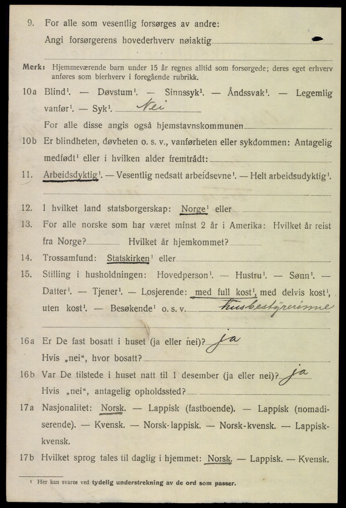 SAT, 1920 census for Verdal, 1920, p. 5328