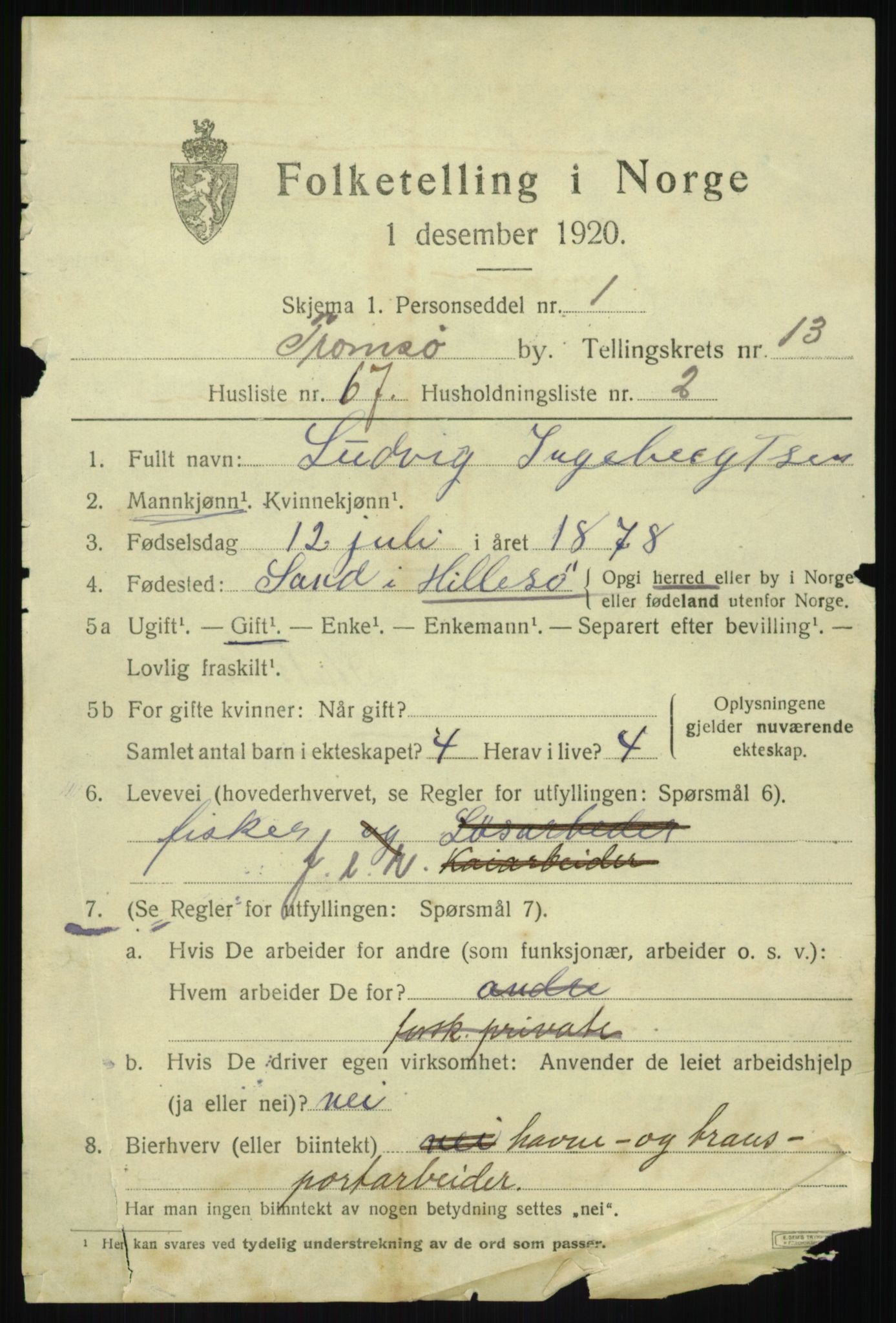 SATØ, 1920 census for Tromsø, 1920, p. 26325