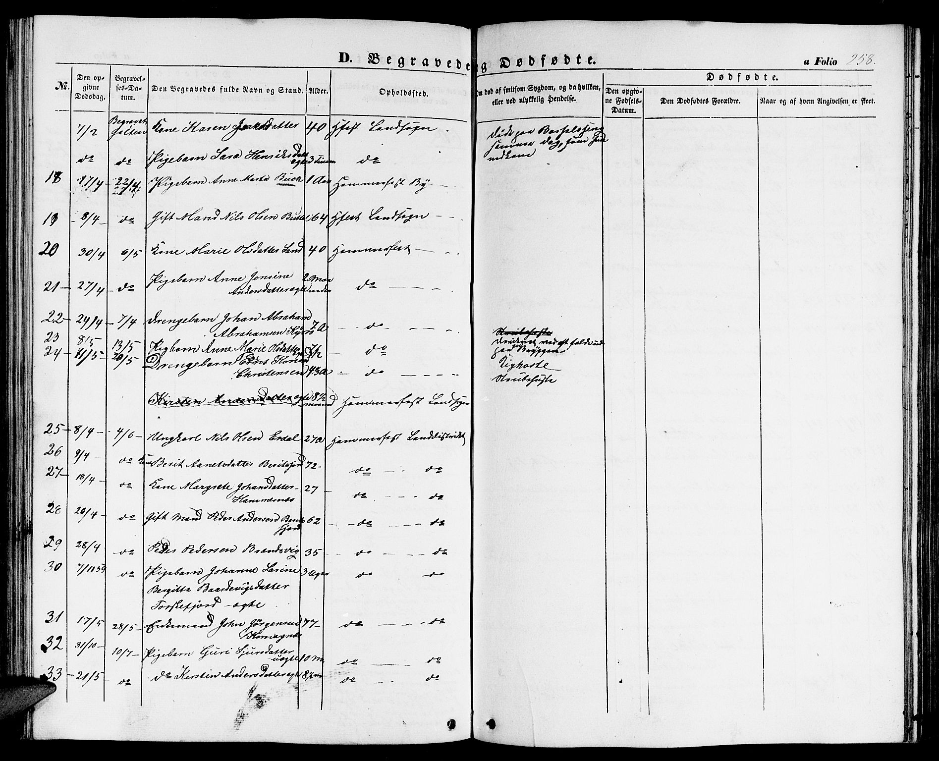 Hammerfest sokneprestkontor, AV/SATØ-S-1347/H/Hb/L0002.klokk: Parish register (copy) no. 2, 1851-1861, p. 258