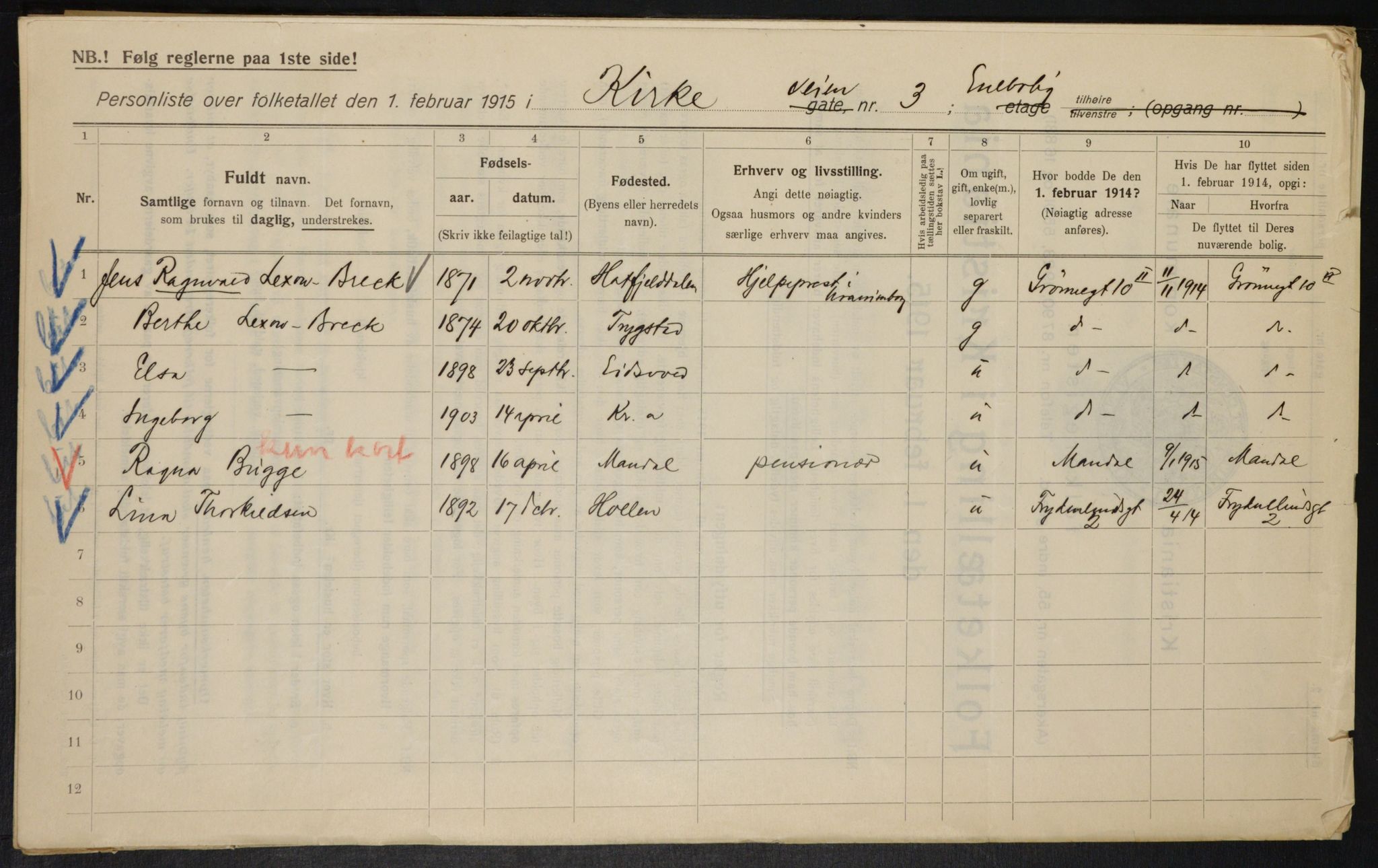 OBA, Municipal Census 1915 for Kristiania, 1915, p. 50418