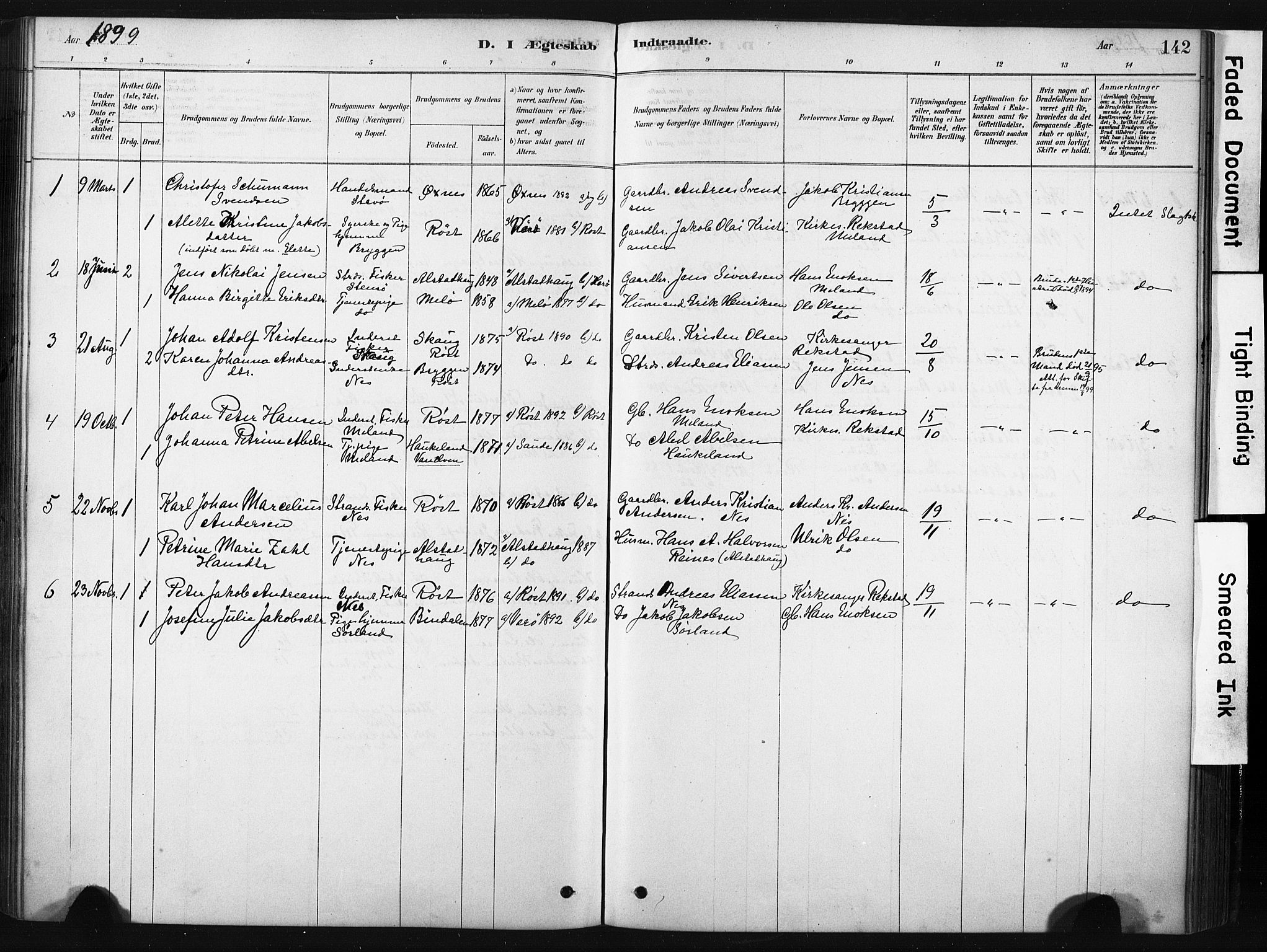 Ministerialprotokoller, klokkerbøker og fødselsregistre - Nordland, AV/SAT-A-1459/808/L0128: Parish register (official) no. 808A01, 1880-1902, p. 142