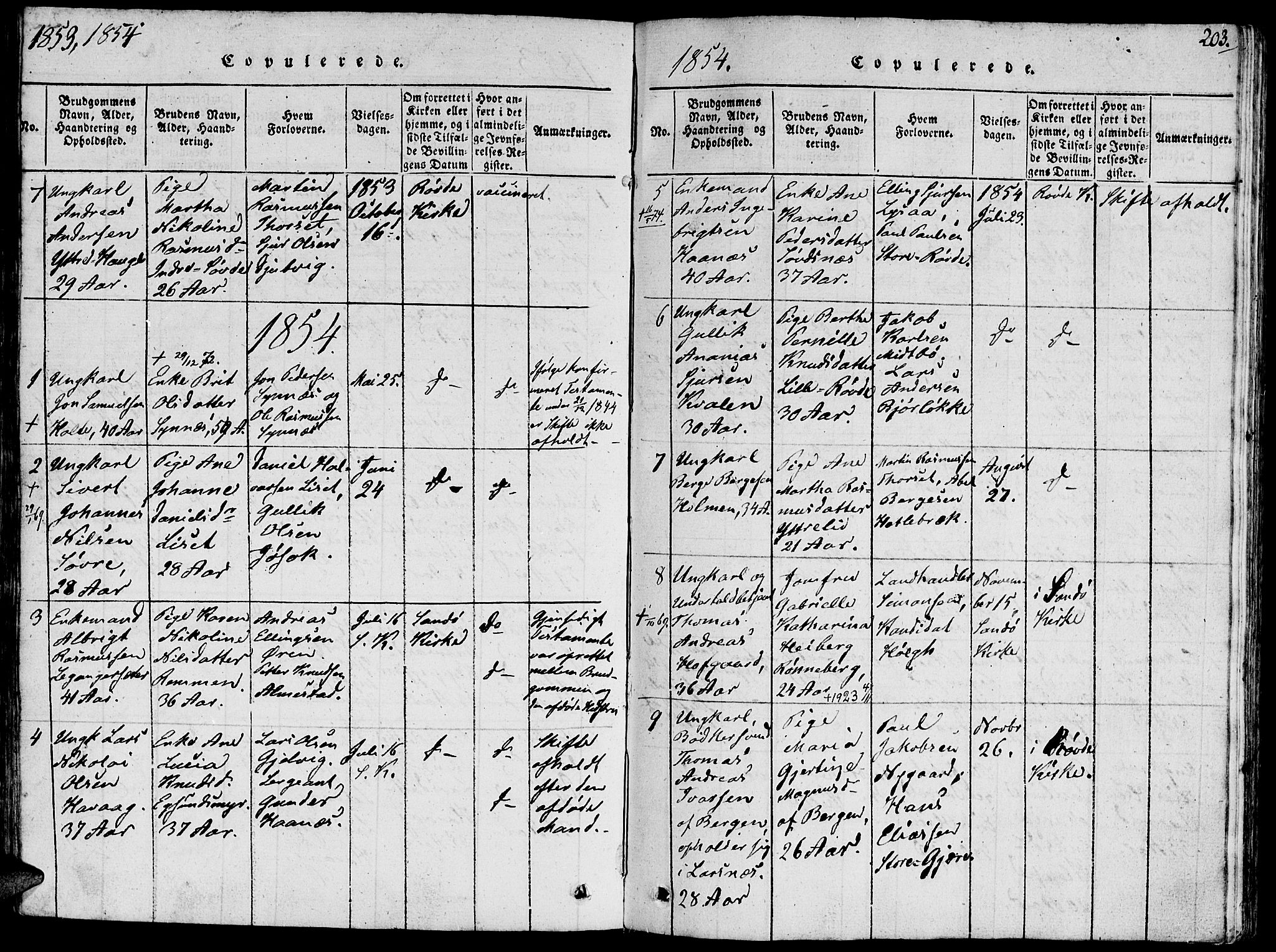 Ministerialprotokoller, klokkerbøker og fødselsregistre - Møre og Romsdal, SAT/A-1454/504/L0054: Parish register (official) no. 504A01, 1816-1861, p. 203
