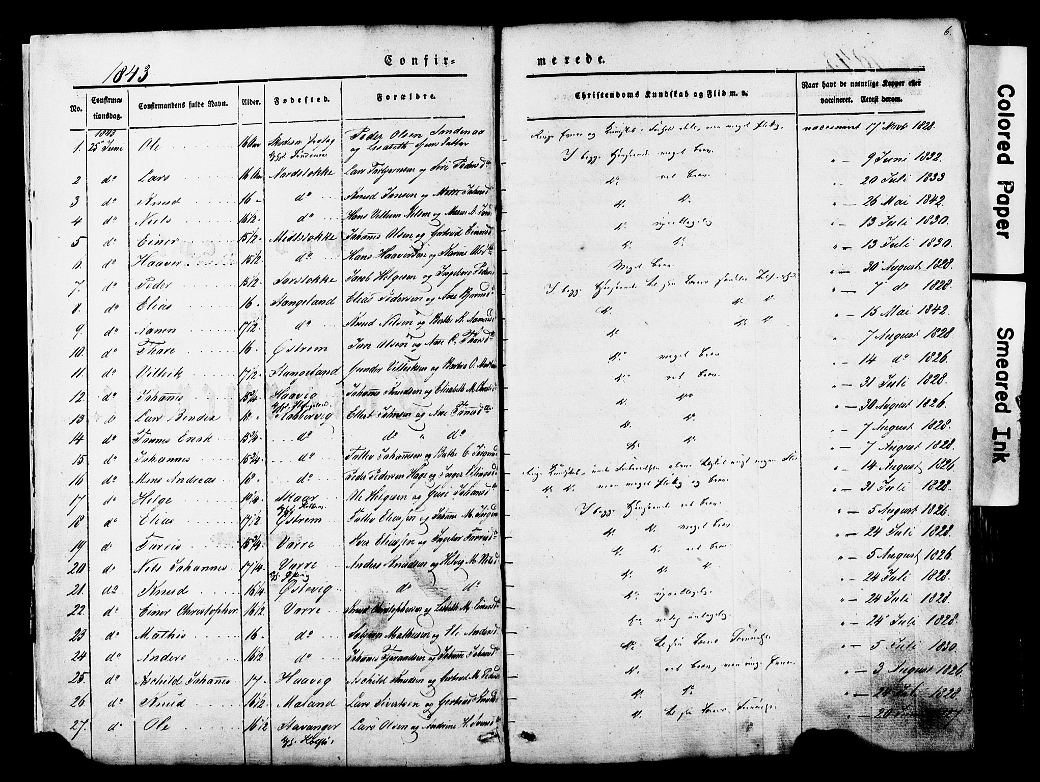 Avaldsnes sokneprestkontor, SAST/A -101851/H/Ha/Haa/L0007: Parish register (official) no. A 7, 1841-1853, p. 6