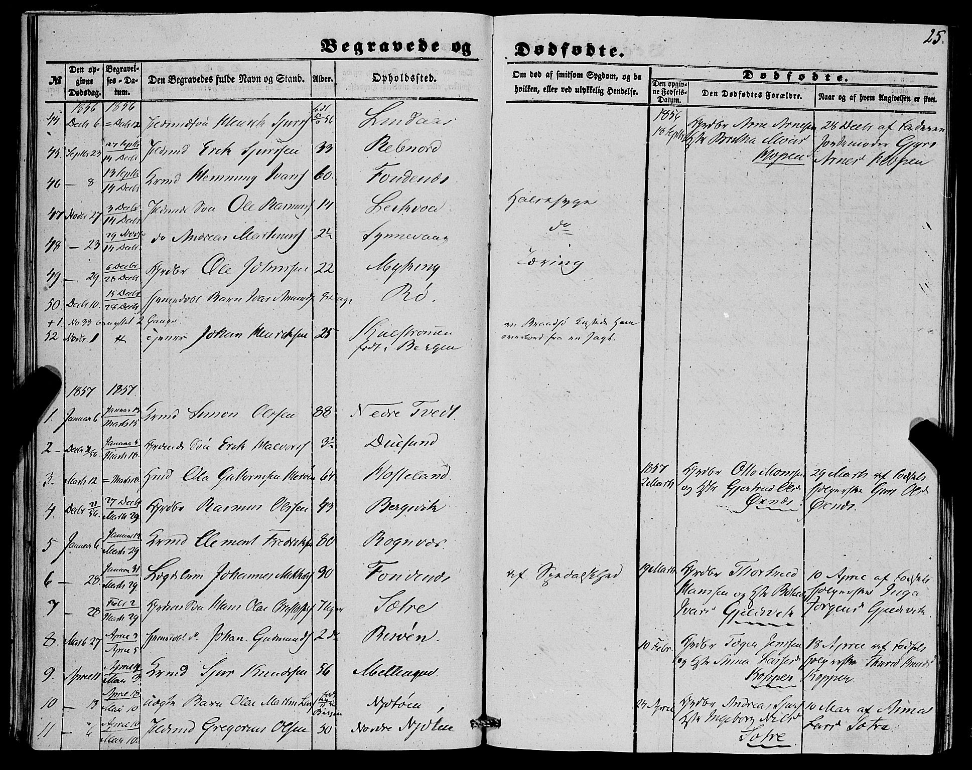 Lindås Sokneprestembete, AV/SAB-A-76701/H/Haa/Haaa/L0015: Parish register (official) no. A 15, 1848-1862, p. 25