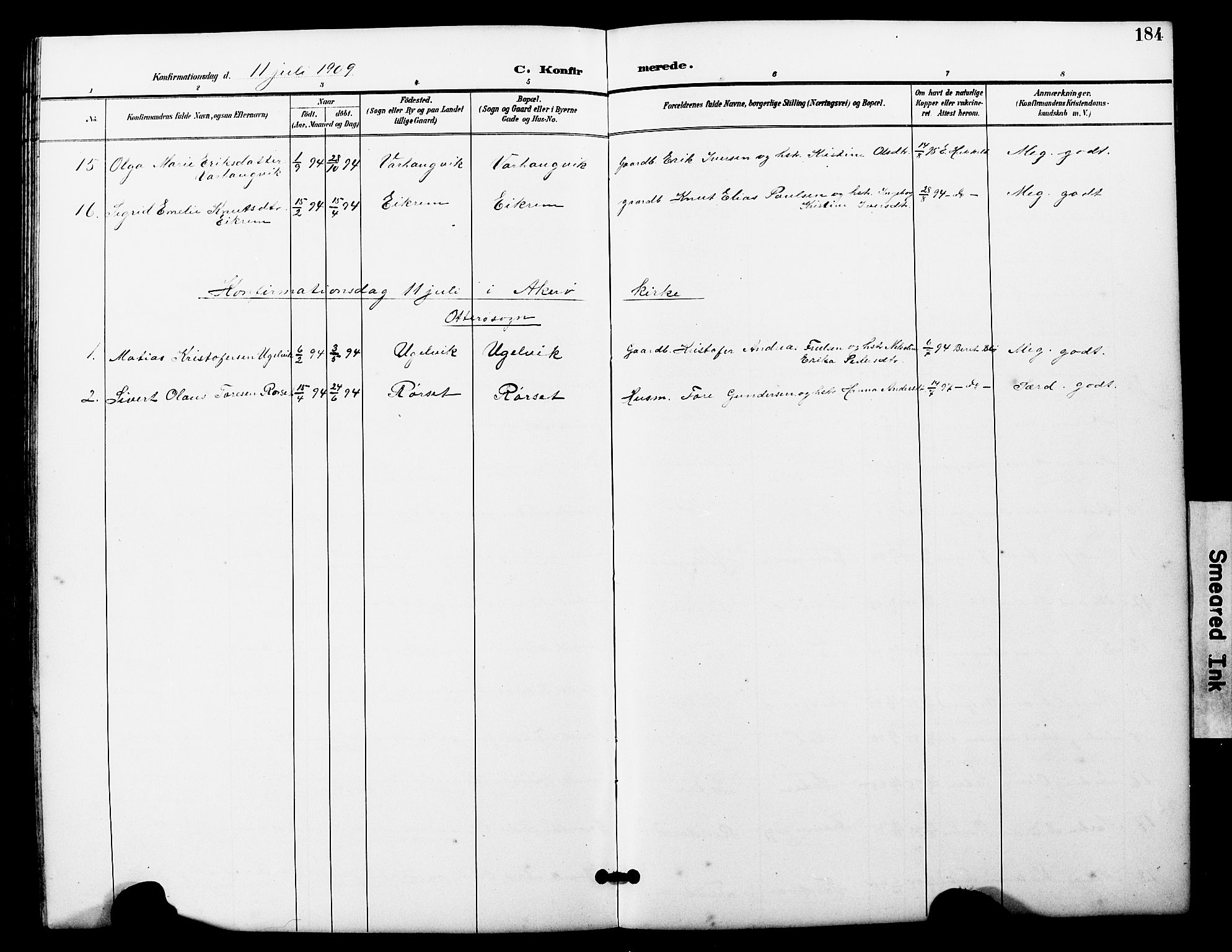 Ministerialprotokoller, klokkerbøker og fødselsregistre - Møre og Romsdal, AV/SAT-A-1454/560/L0725: Parish register (copy) no. 560C02, 1895-1930, p. 184