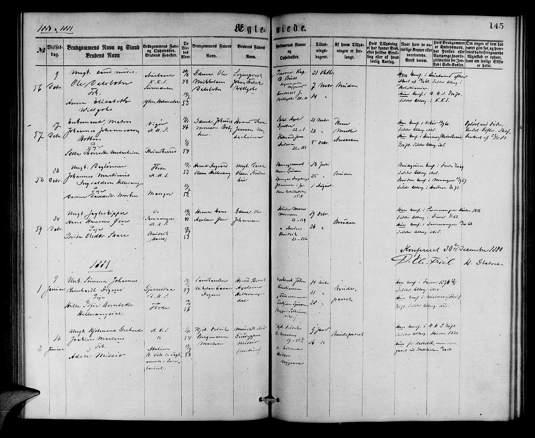Korskirken sokneprestembete, SAB/A-76101/H/Hab: Parish register (copy) no. D 2, 1867-1886, p. 145