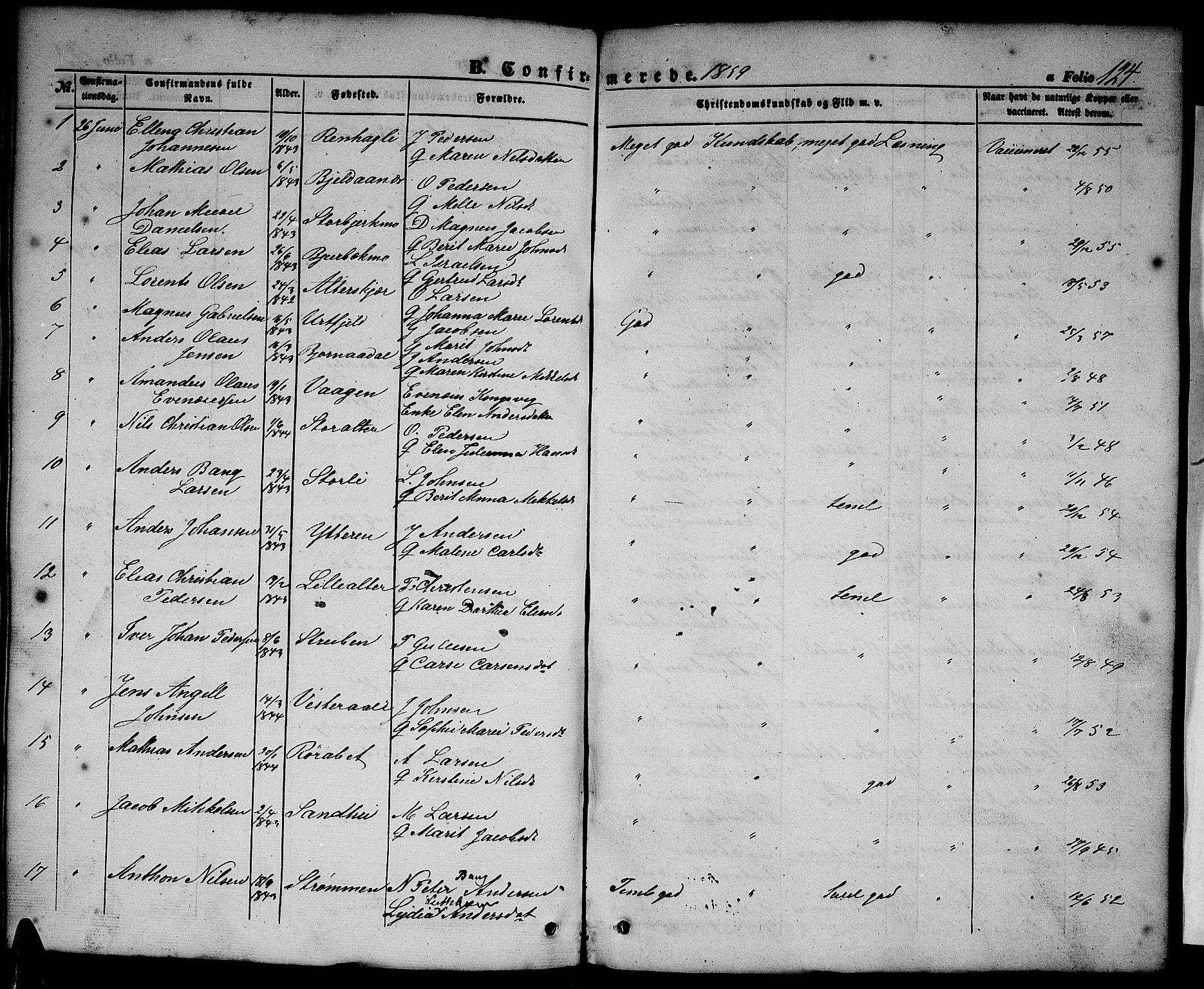 Ministerialprotokoller, klokkerbøker og fødselsregistre - Nordland, SAT/A-1459/827/L0414: Parish register (copy) no. 827C03, 1853-1865, p. 124