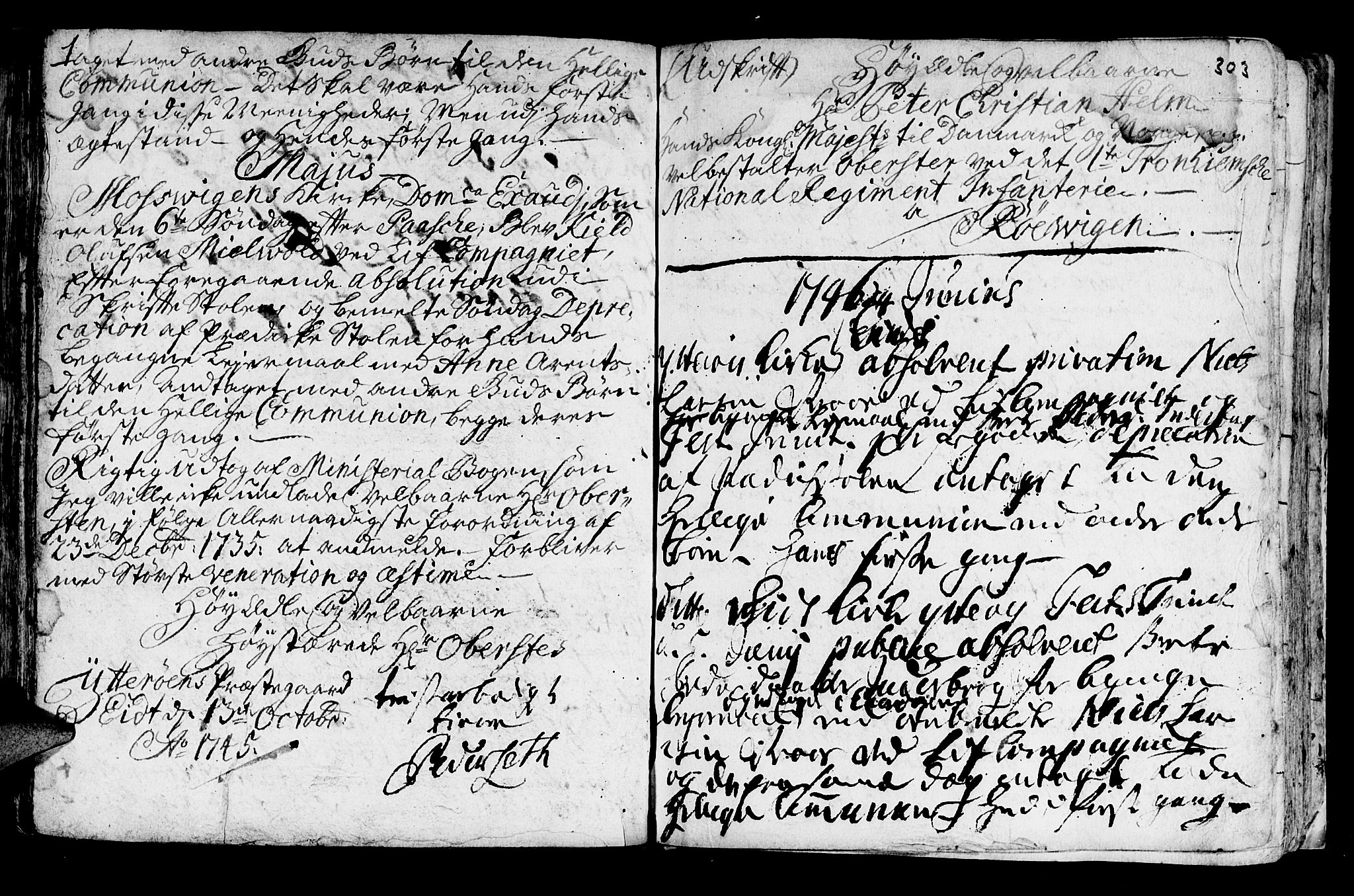 Ministerialprotokoller, klokkerbøker og fødselsregistre - Nord-Trøndelag, AV/SAT-A-1458/722/L0215: Parish register (official) no. 722A02, 1718-1755, p. 303
