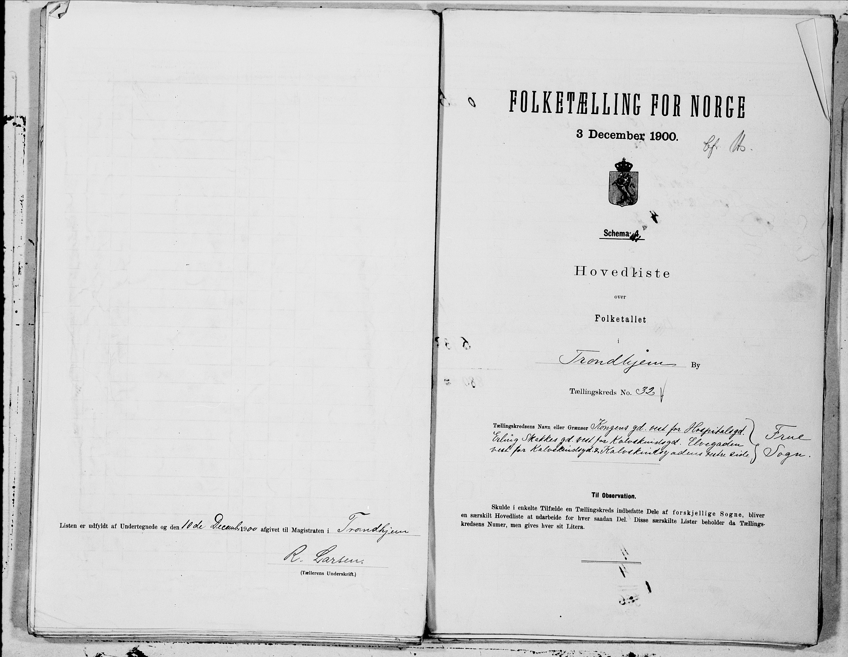 SAT, 1900 census for Trondheim, 1900, p. 63