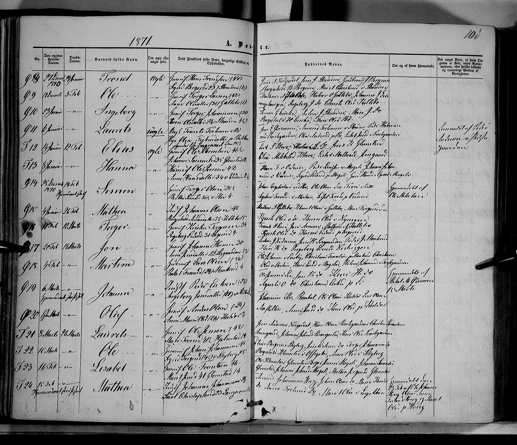 Øyer prestekontor, SAH/PREST-084/H/Ha/Haa/L0006: Parish register (official) no. 6, 1858-1874, p. 103