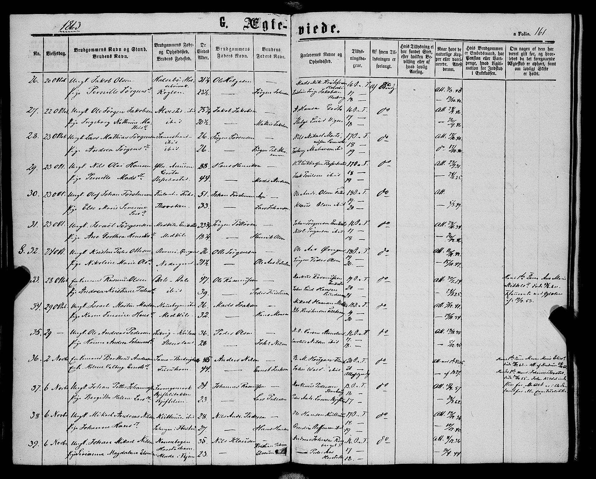 Trondenes sokneprestkontor, AV/SATØ-S-1319/H/Ha/L0012kirke: Parish register (official) no. 12, 1863-1870, p. 161