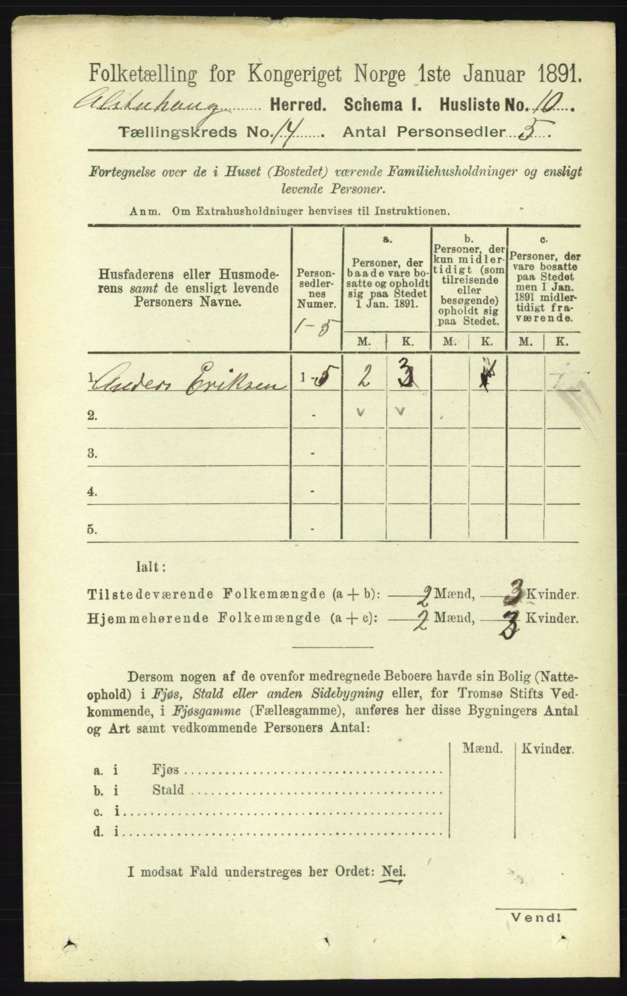 RA, 1891 census for 1820 Alstahaug, 1891, p. 4896