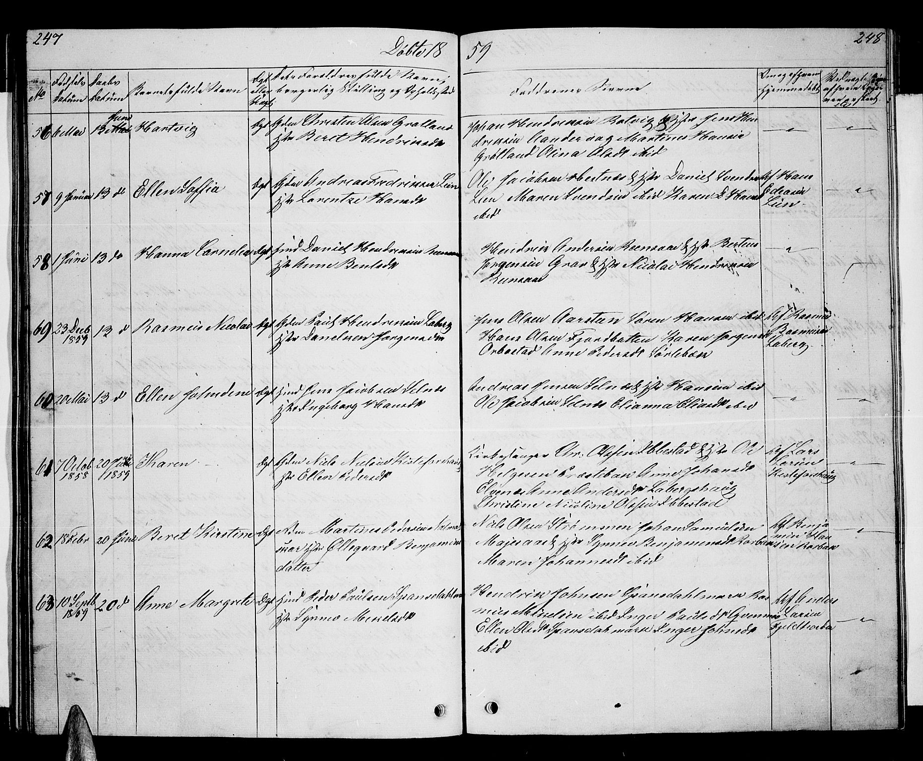 Ibestad sokneprestembete, SATØ/S-0077/H/Ha/Hab/L0004klokker: Parish register (copy) no. 4, 1852-1860, p. 247-248