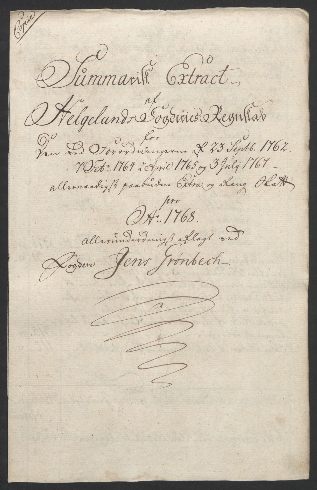 Rentekammeret inntil 1814, Reviderte regnskaper, Fogderegnskap, AV/RA-EA-4092/R65/L4573: Ekstraskatten Helgeland, 1762-1772, p. 173