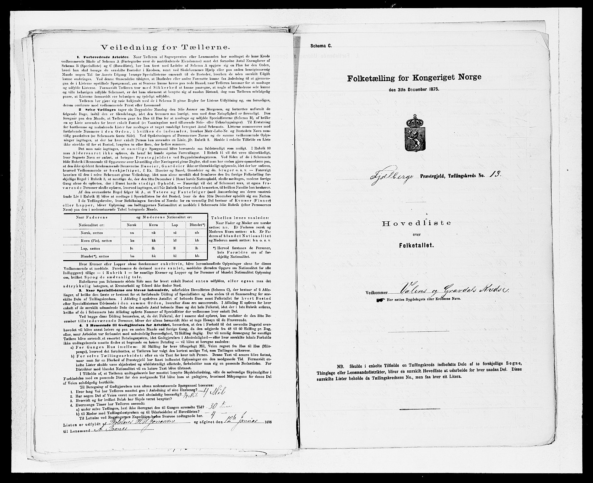 SAB, 1875 census for 1213P Fjelberg, 1875, p. 26