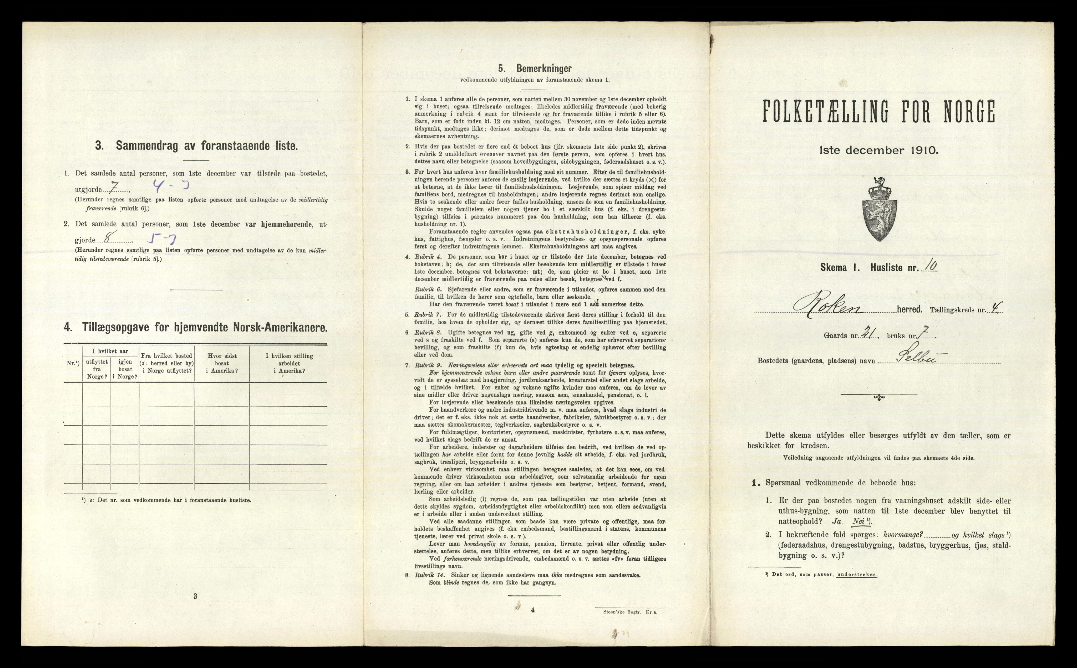 RA, 1910 census for Røyken, 1910, p. 581