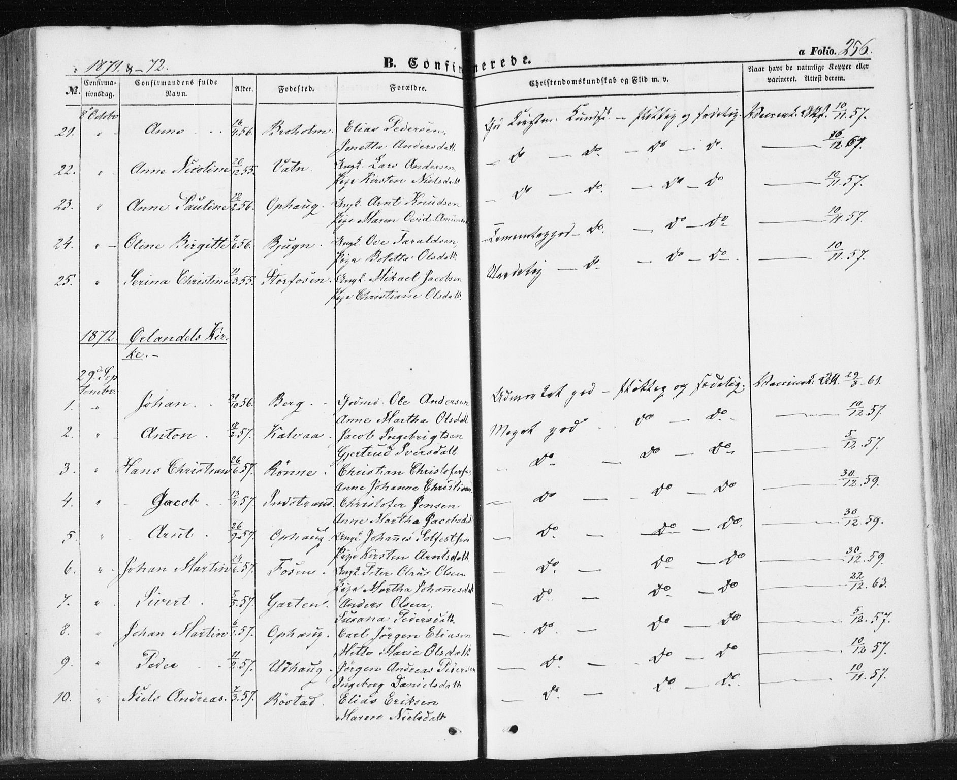 Ministerialprotokoller, klokkerbøker og fødselsregistre - Sør-Trøndelag, SAT/A-1456/659/L0737: Parish register (official) no. 659A07, 1857-1875, p. 256
