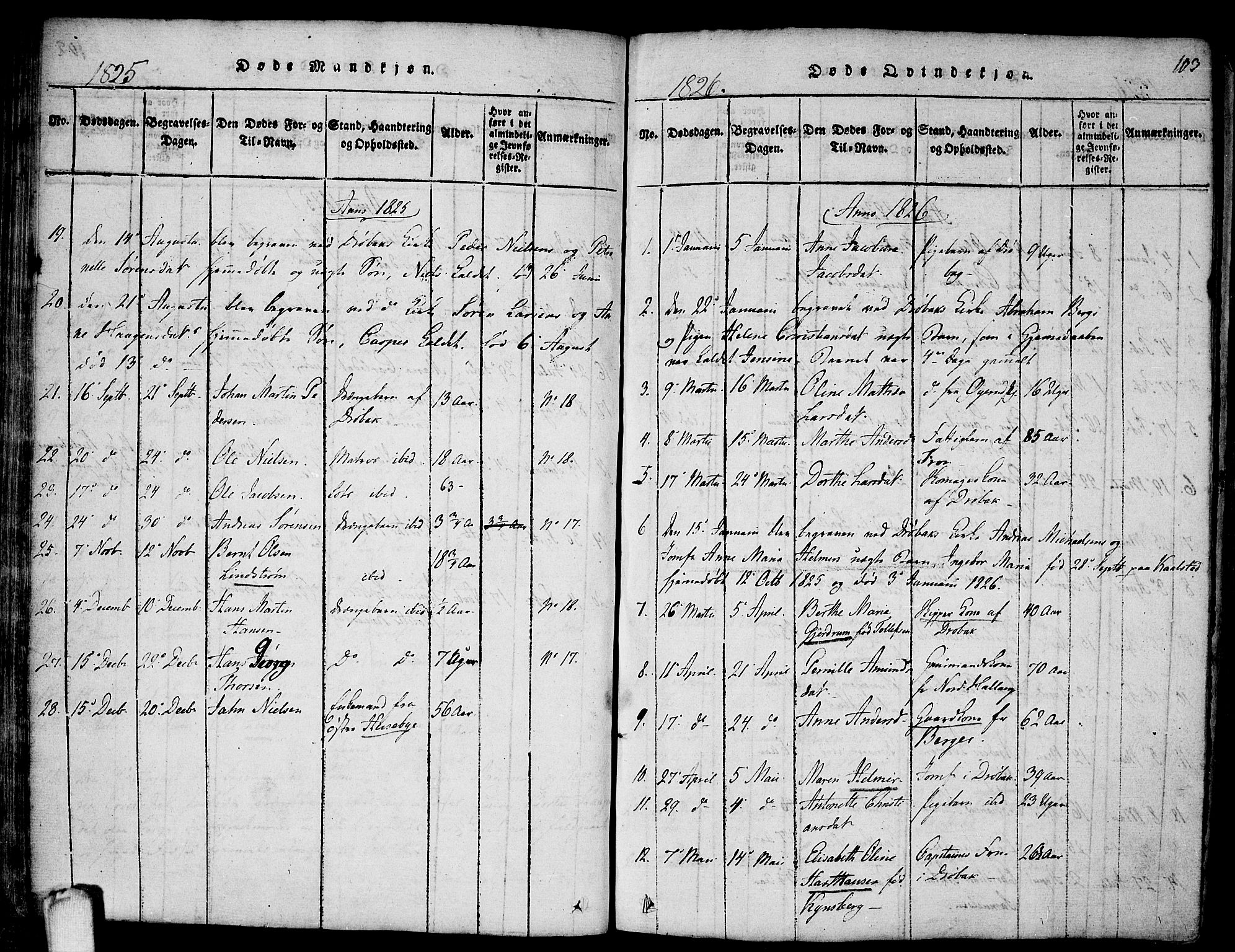Drøbak prestekontor Kirkebøker, SAO/A-10142a/F/Fa/L0001: Parish register (official) no. I 1, 1816-1842, p. 103