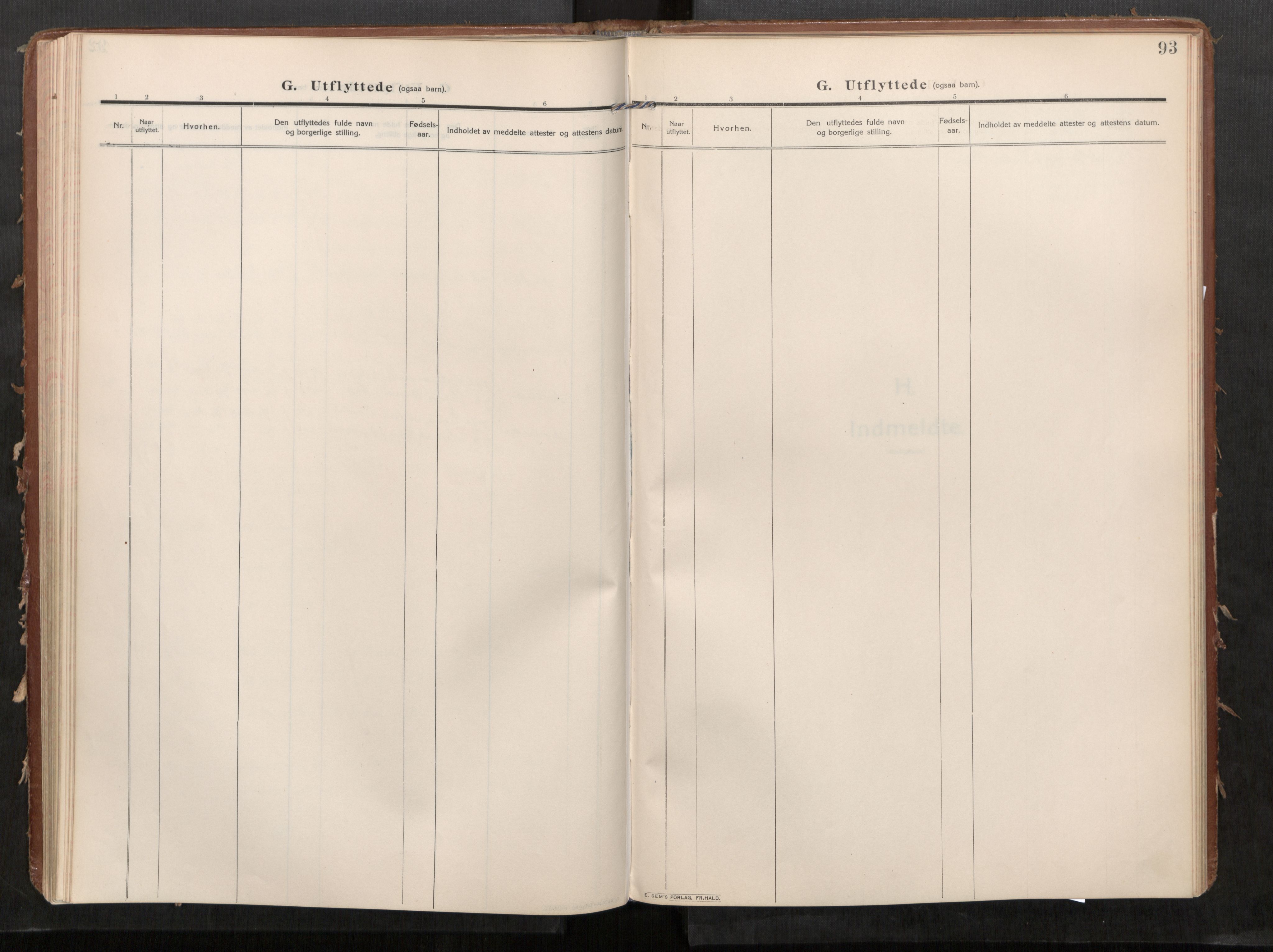 Stod sokneprestkontor, SAT/A-1164/1/I/I1/I1a/L0002: Parish register (official) no. 2, 1909-1922, p. 93
