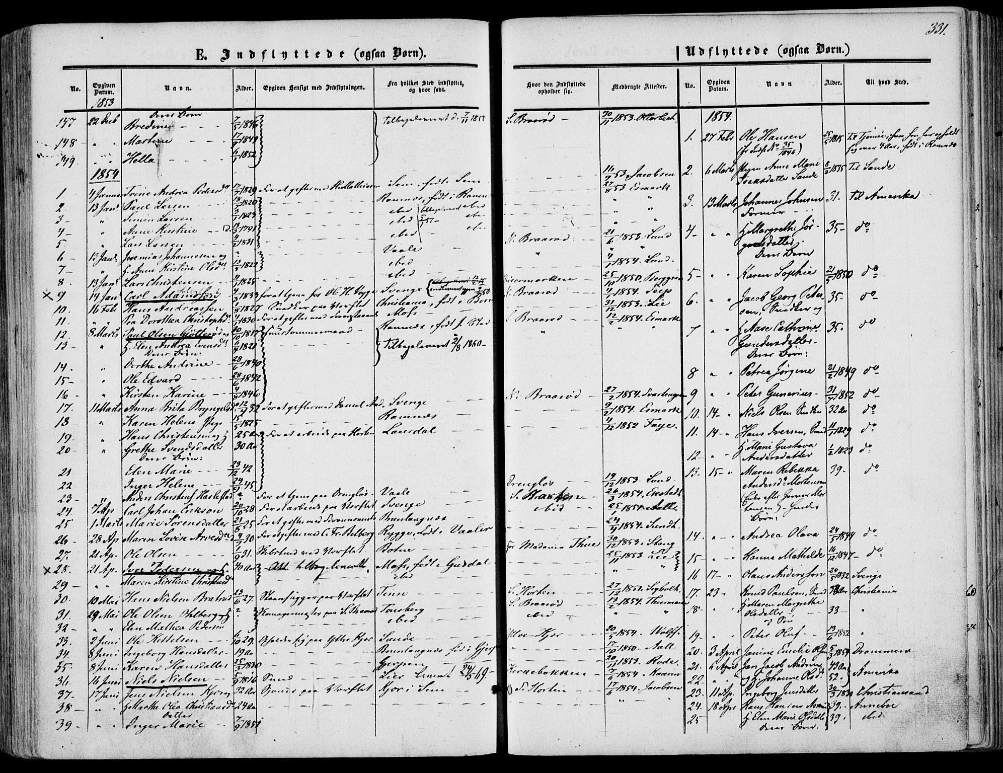 Borre kirkebøker, AV/SAKO-A-338/F/Fa/L0006: Parish register (official) no. I 6, 1852-1862, p. 331