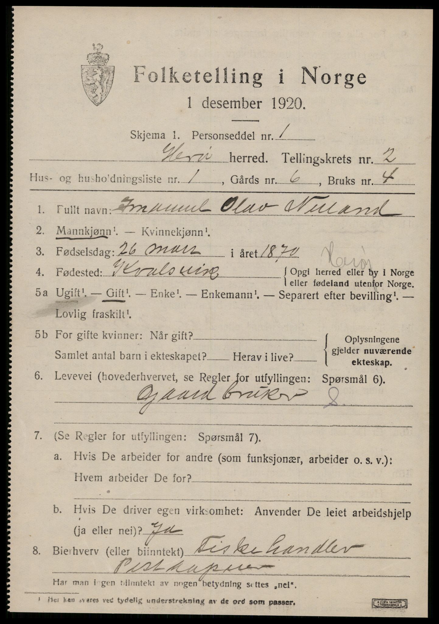SAT, 1920 census for Herøy (MR), 1920, p. 1993