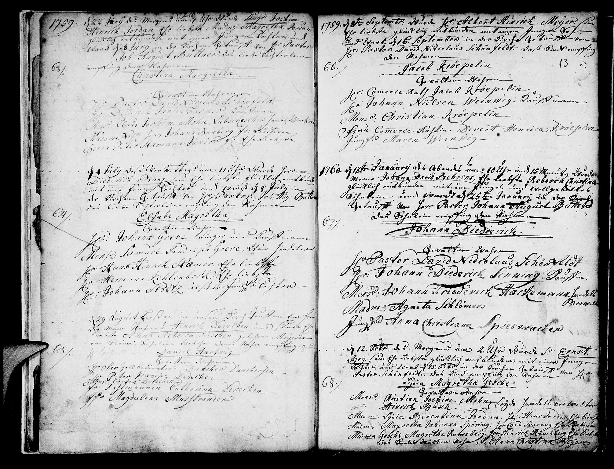 Mariakirken Sokneprestembete, SAB/A-76901/H/Haa/L0001: Parish register (official) no. A 1, 1740-1784, p. 12