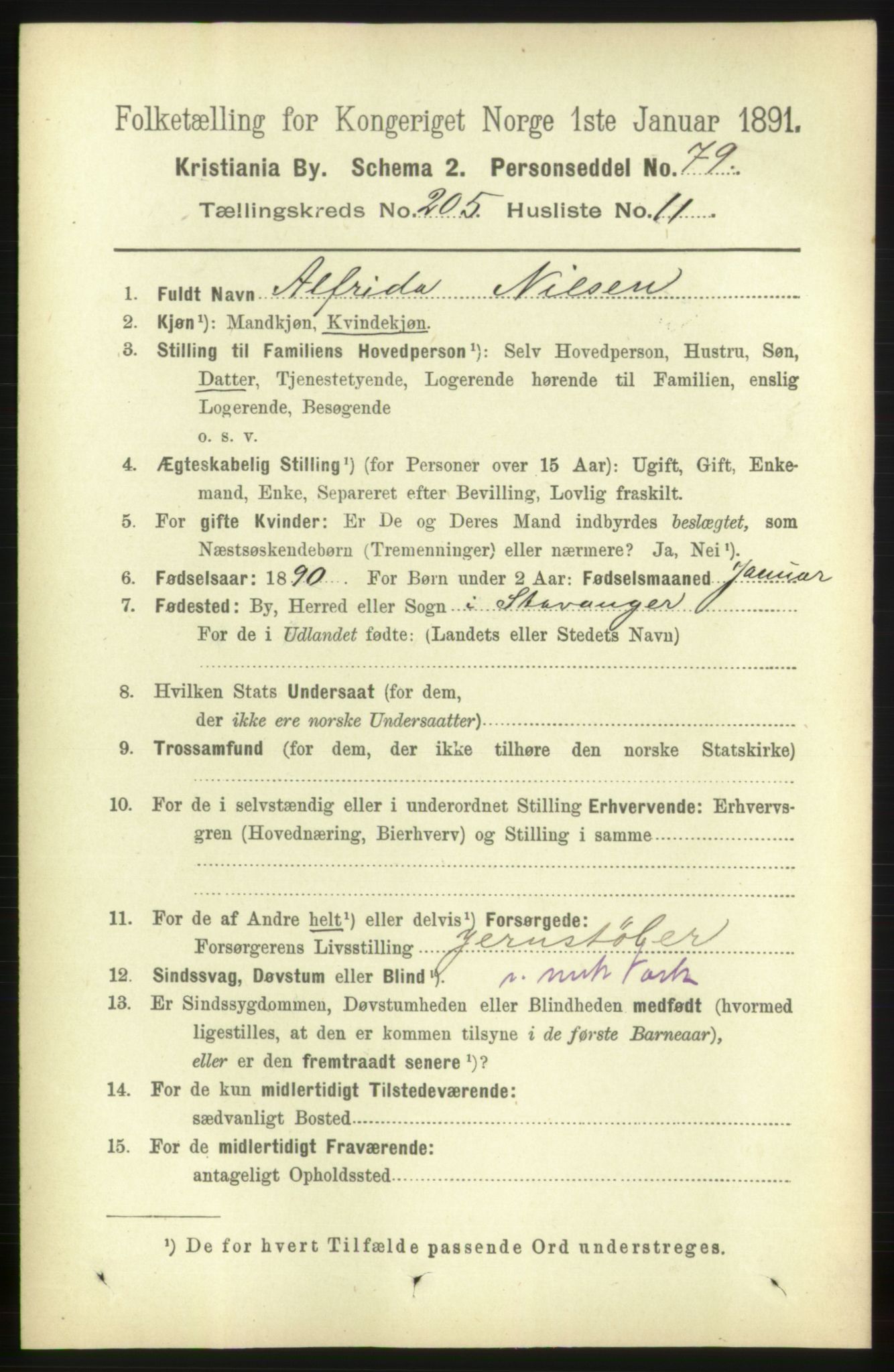 RA, 1891 census for 0301 Kristiania, 1891, p. 123814