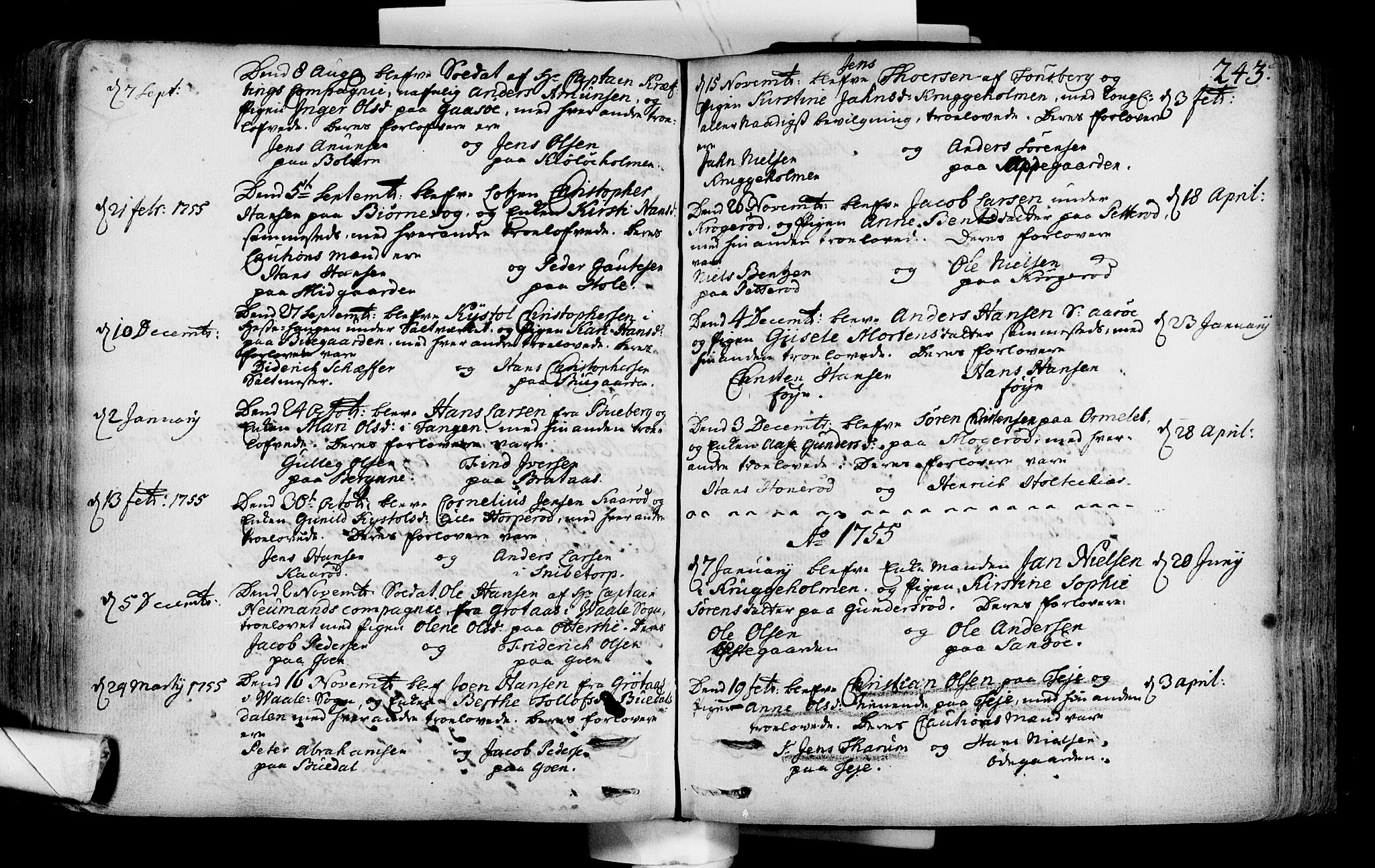 Nøtterøy kirkebøker, SAKO/A-354/F/Fa/L0002: Parish register (official) no. I 2, 1738-1790, p. 243