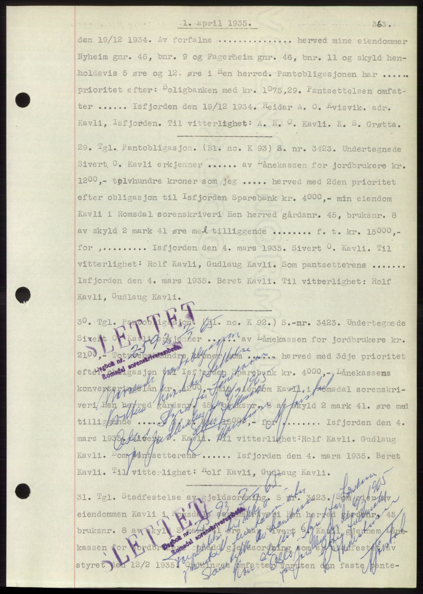 Romsdal sorenskriveri, AV/SAT-A-4149/1/2/2C/L0066: Mortgage book no. 60, 1934-1935, Deed date: 01.04.1935