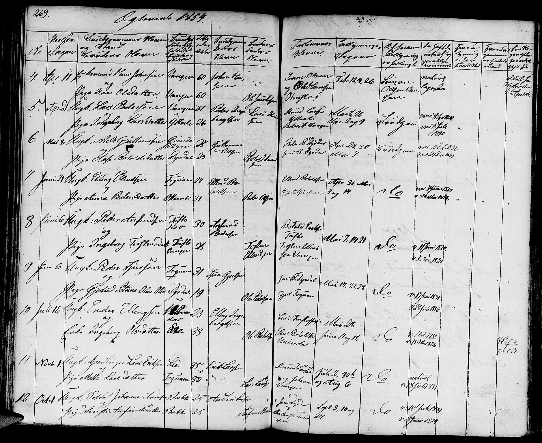Aurland sokneprestembete, SAB/A-99937/H/Ha/Haa/L0006: Parish register (official) no. A 6, 1821-1859, p. 269