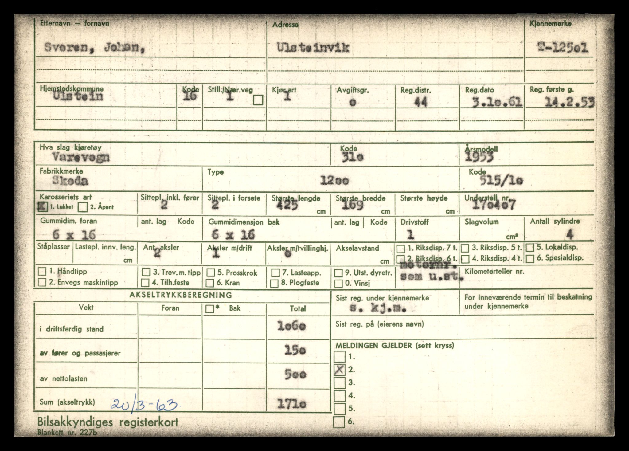 Møre og Romsdal vegkontor - Ålesund trafikkstasjon, AV/SAT-A-4099/F/Fe/L0034: Registreringskort for kjøretøy T 12500 - T 12652, 1927-1998, p. 29