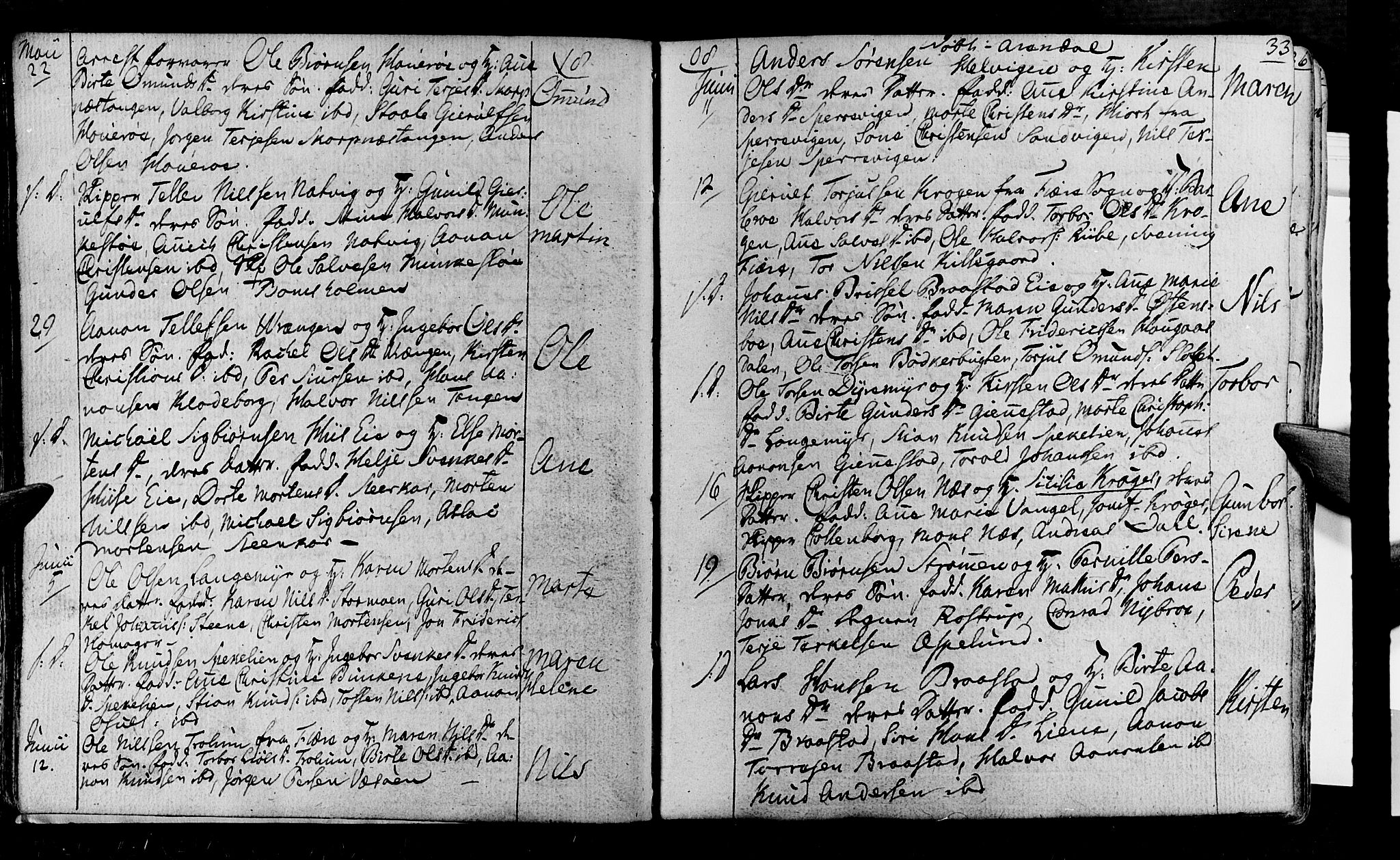 Øyestad sokneprestkontor, AV/SAK-1111-0049/F/Fa/L0011: Parish register (official) no. A 11, 1805-1824, p. 33