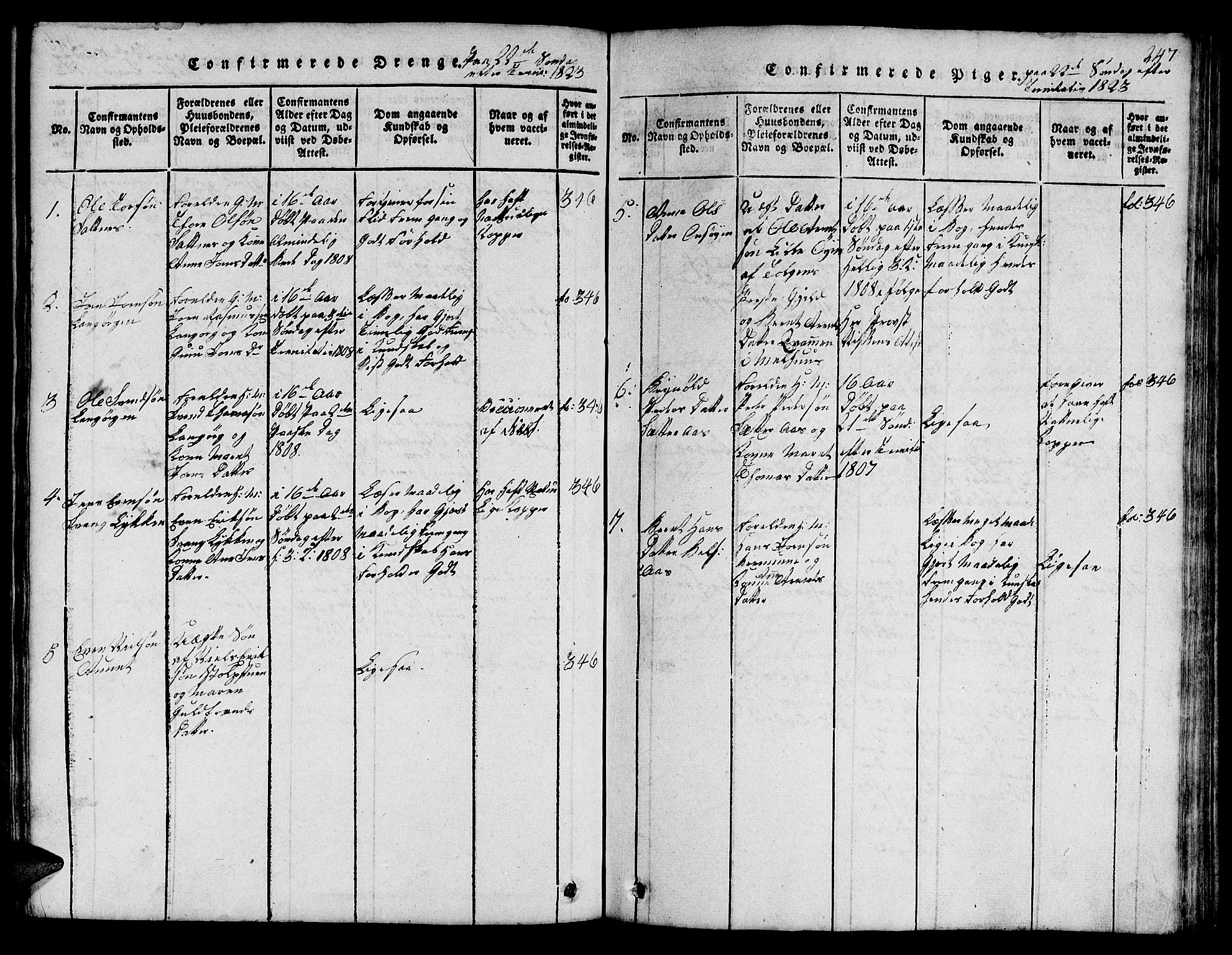Ministerialprotokoller, klokkerbøker og fødselsregistre - Sør-Trøndelag, SAT/A-1456/666/L0788: Parish register (copy) no. 666C01, 1816-1847, p. 247