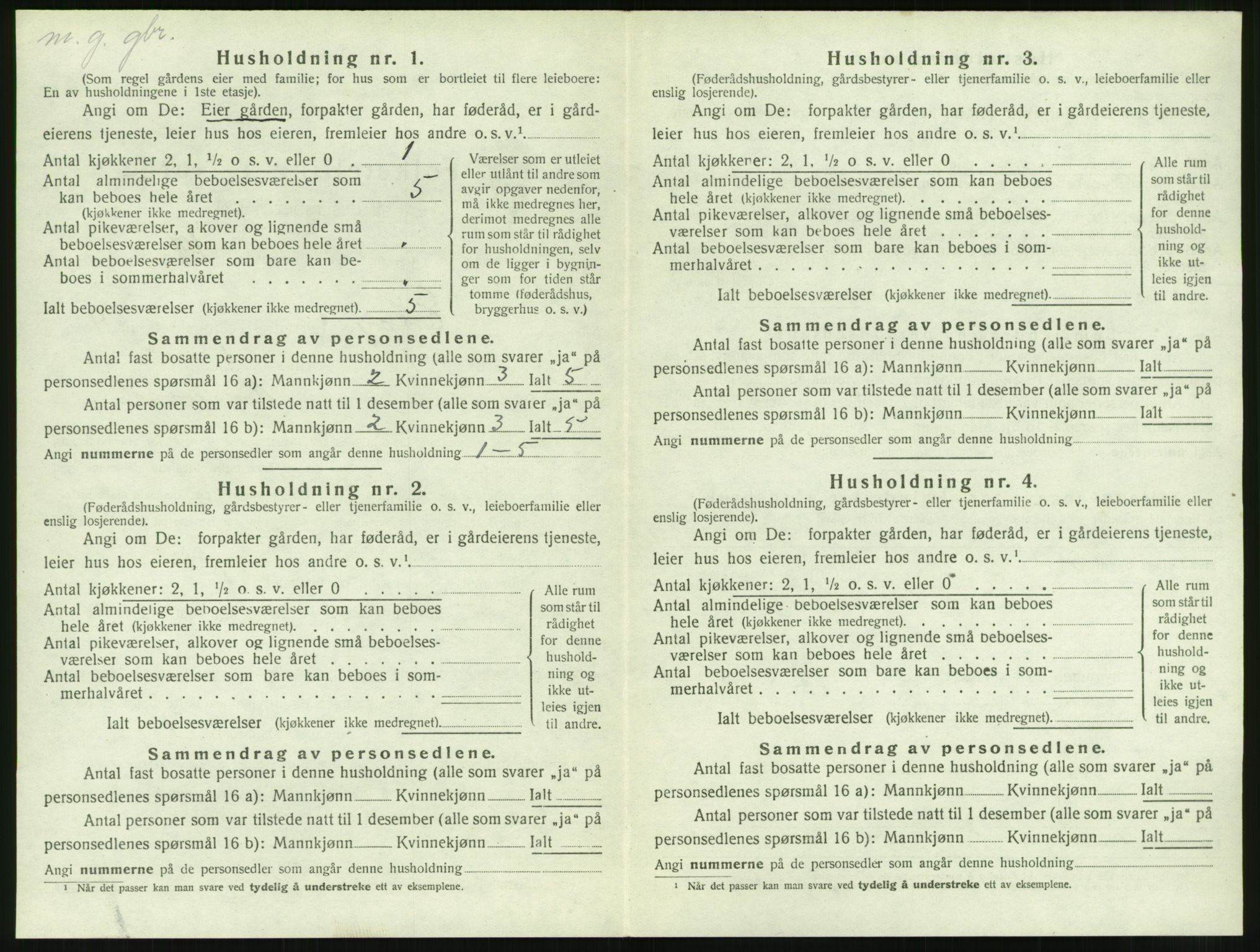 SAT, 1920 census for Edøy, 1920, p. 227