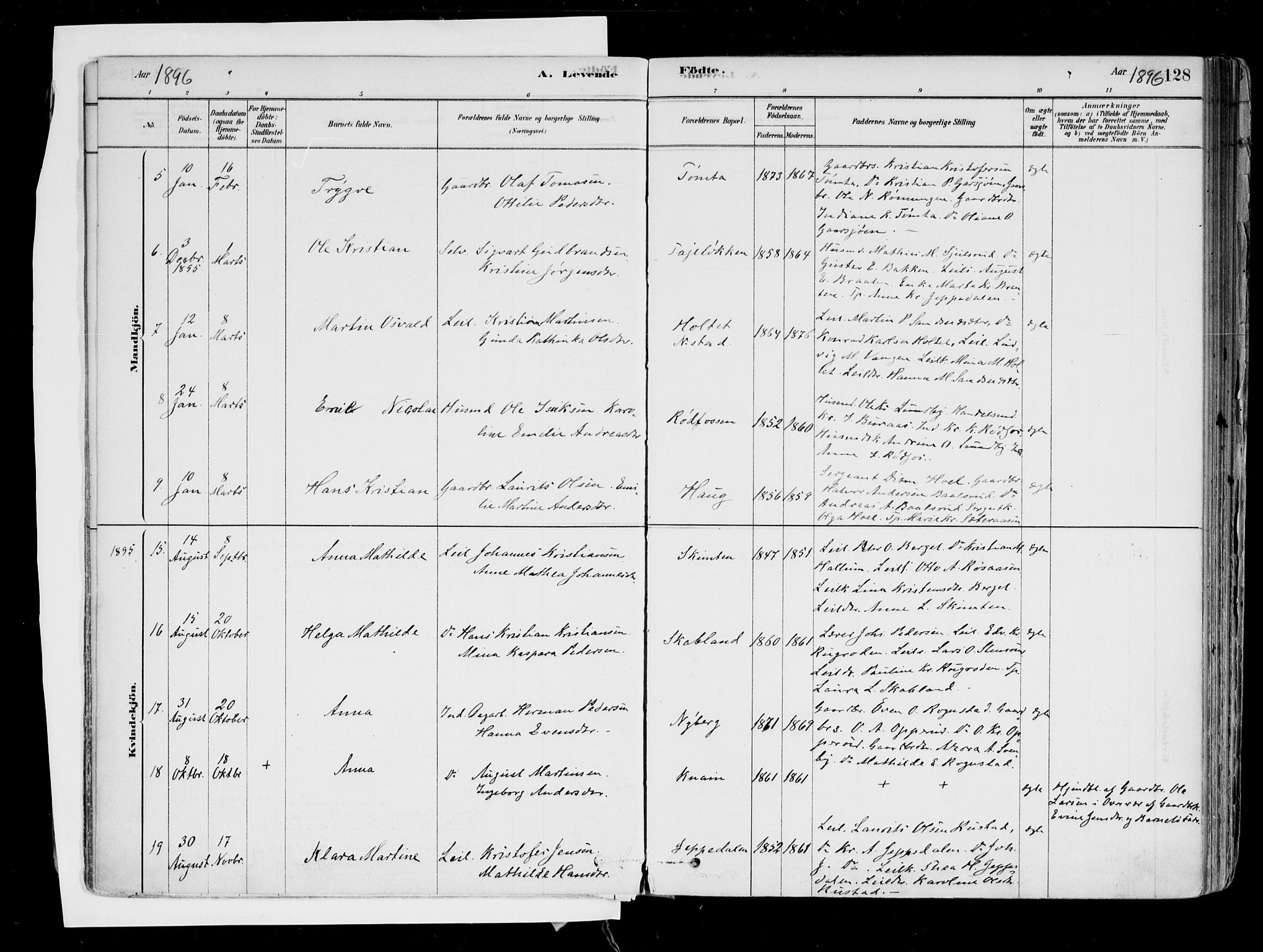 Hurdal prestekontor Kirkebøker, AV/SAO-A-10889/F/Fa/L0007: Parish register (official) no. I 7, 1878-1906, p. 128