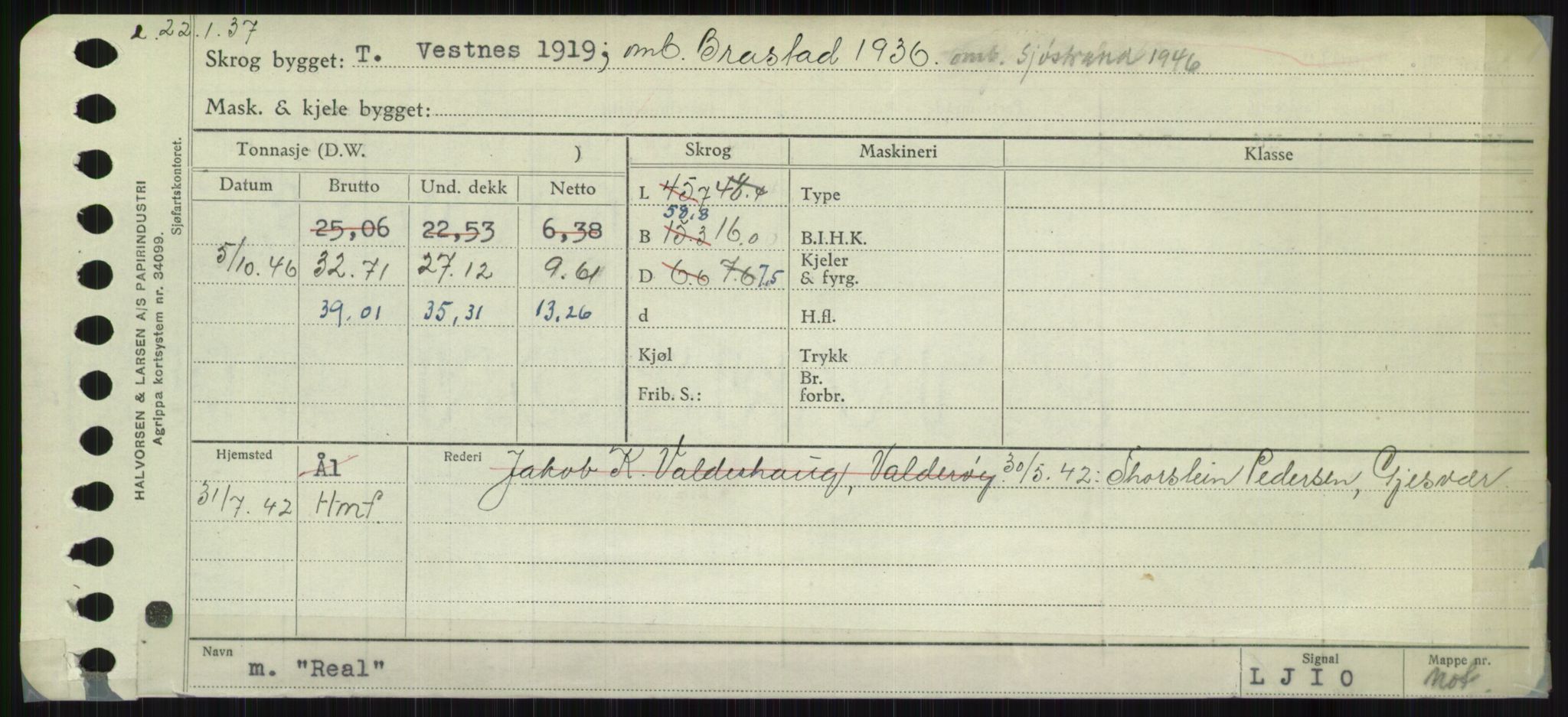 Sjøfartsdirektoratet med forløpere, Skipsmålingen, AV/RA-S-1627/H/Ha/L0004/0002: Fartøy, Mas-R / Fartøy, Odin-R, p. 577