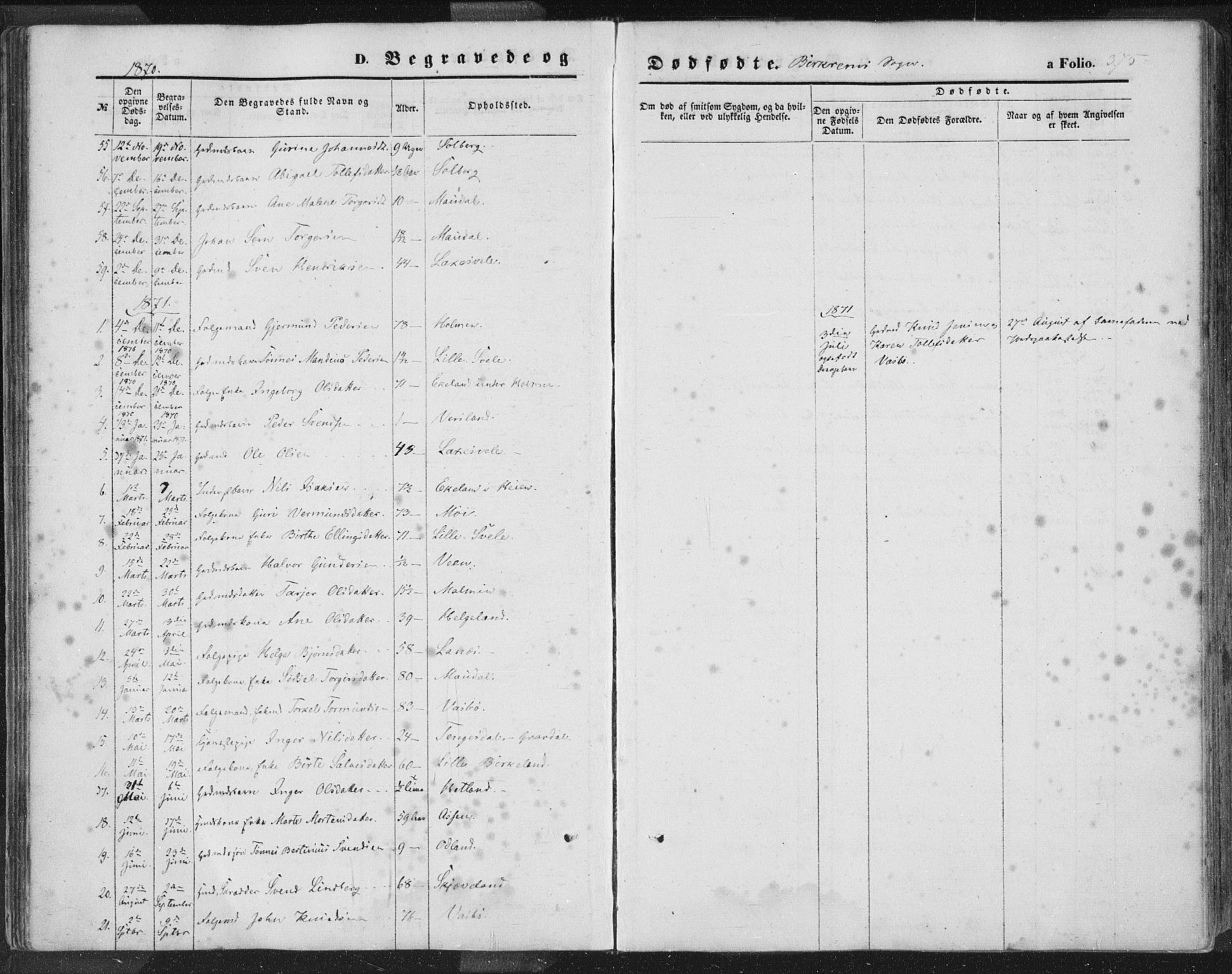 Helleland sokneprestkontor, SAST/A-101810: Parish register (official) no. A 7.2, 1863-1886, p. 375