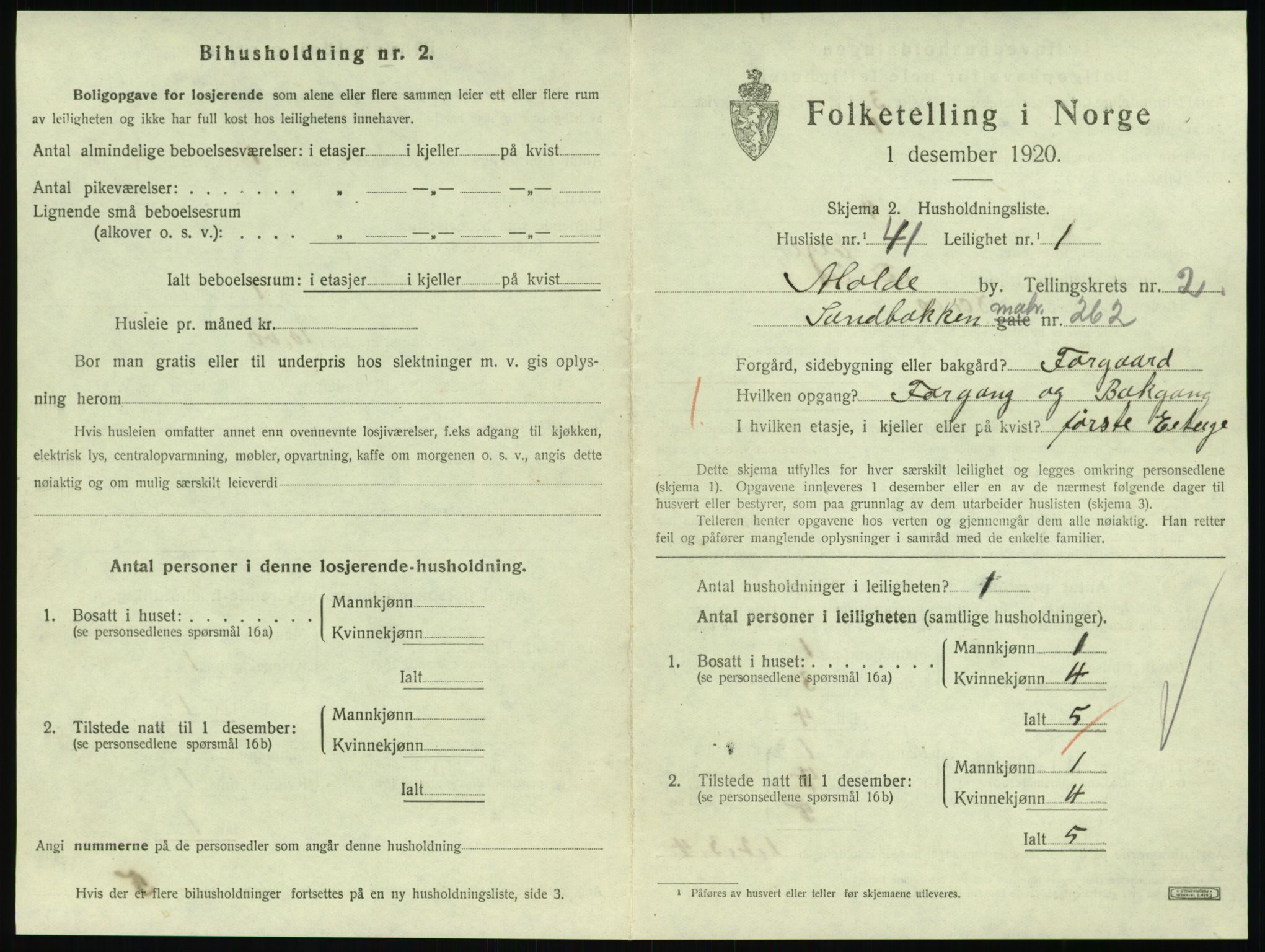 SAT, 1920 census for Molde, 1920, p. 1067