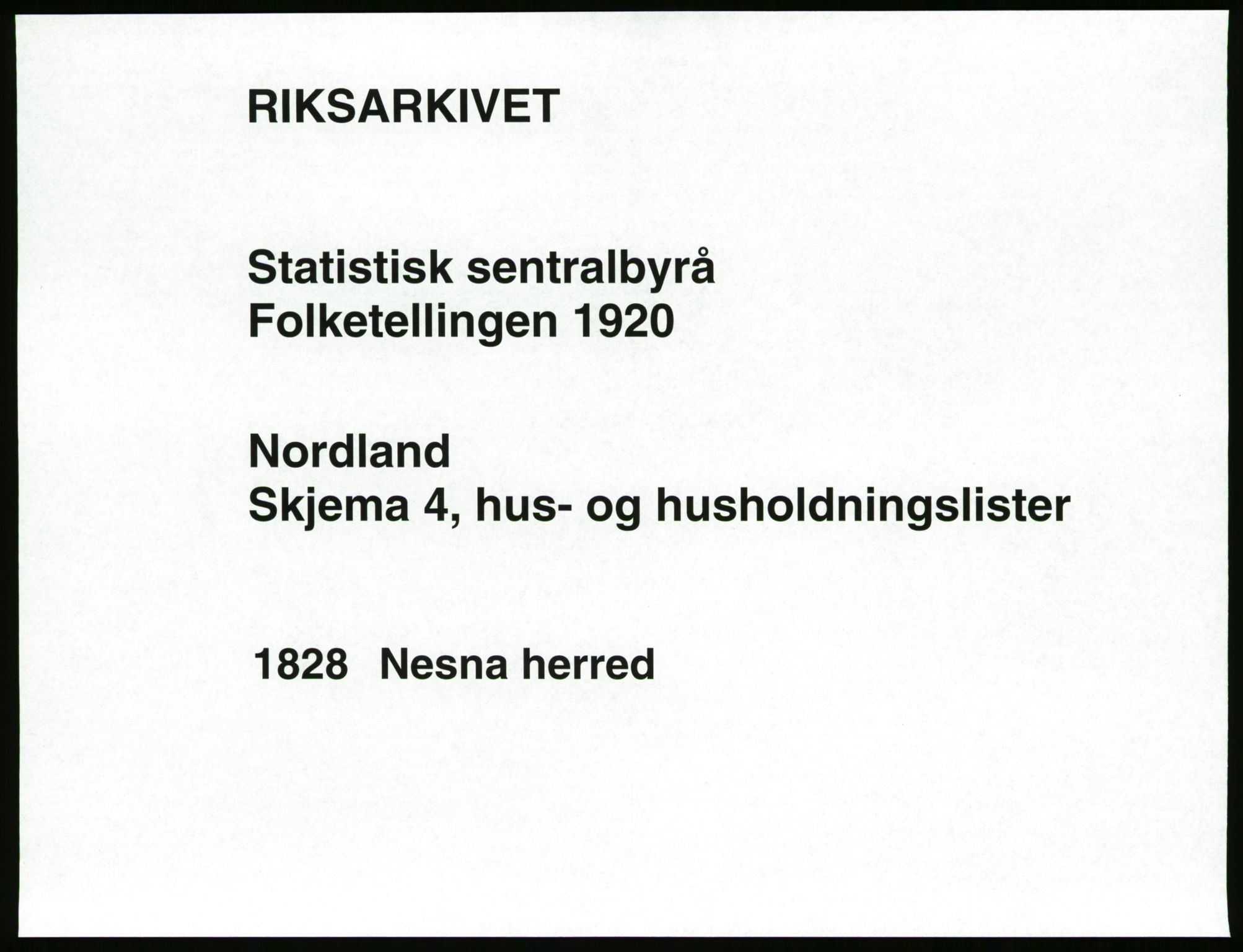 SAT, 1920 census for Nesna, 1920, p. 31