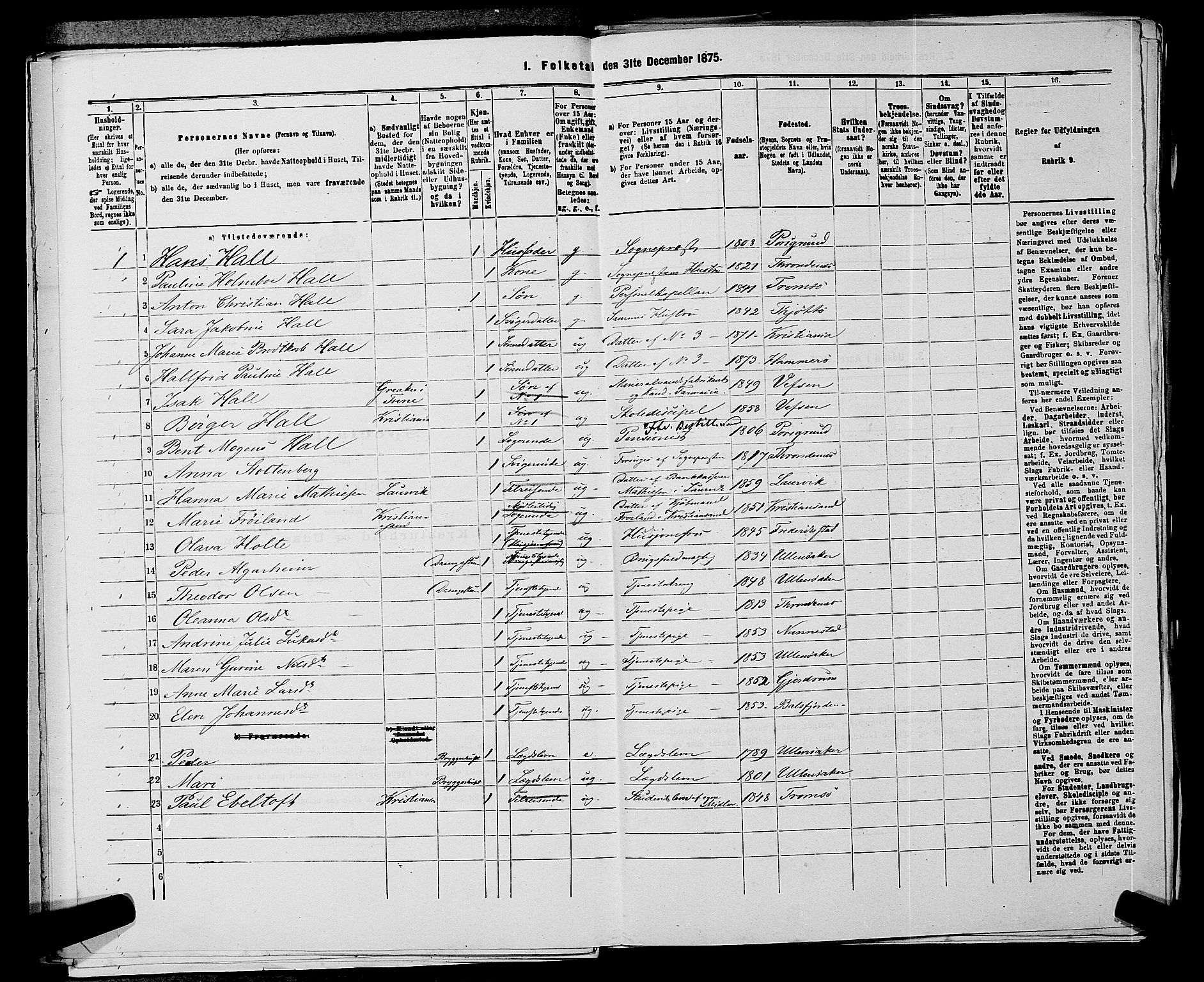 RA, 1875 census for 0235P Ullensaker, 1875, p. 341