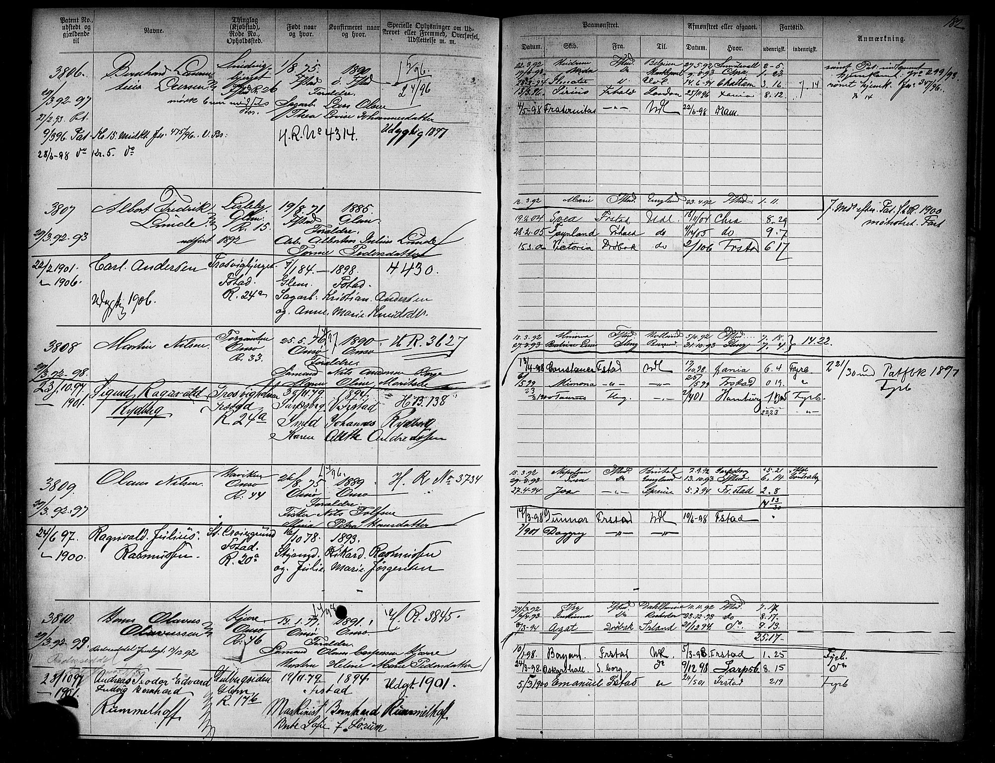 Fredrikstad mønstringskontor, SAO/A-10569b/F/Fc/Fca/L0005: Annotasjonsrulle, 1884-1899, p. 497