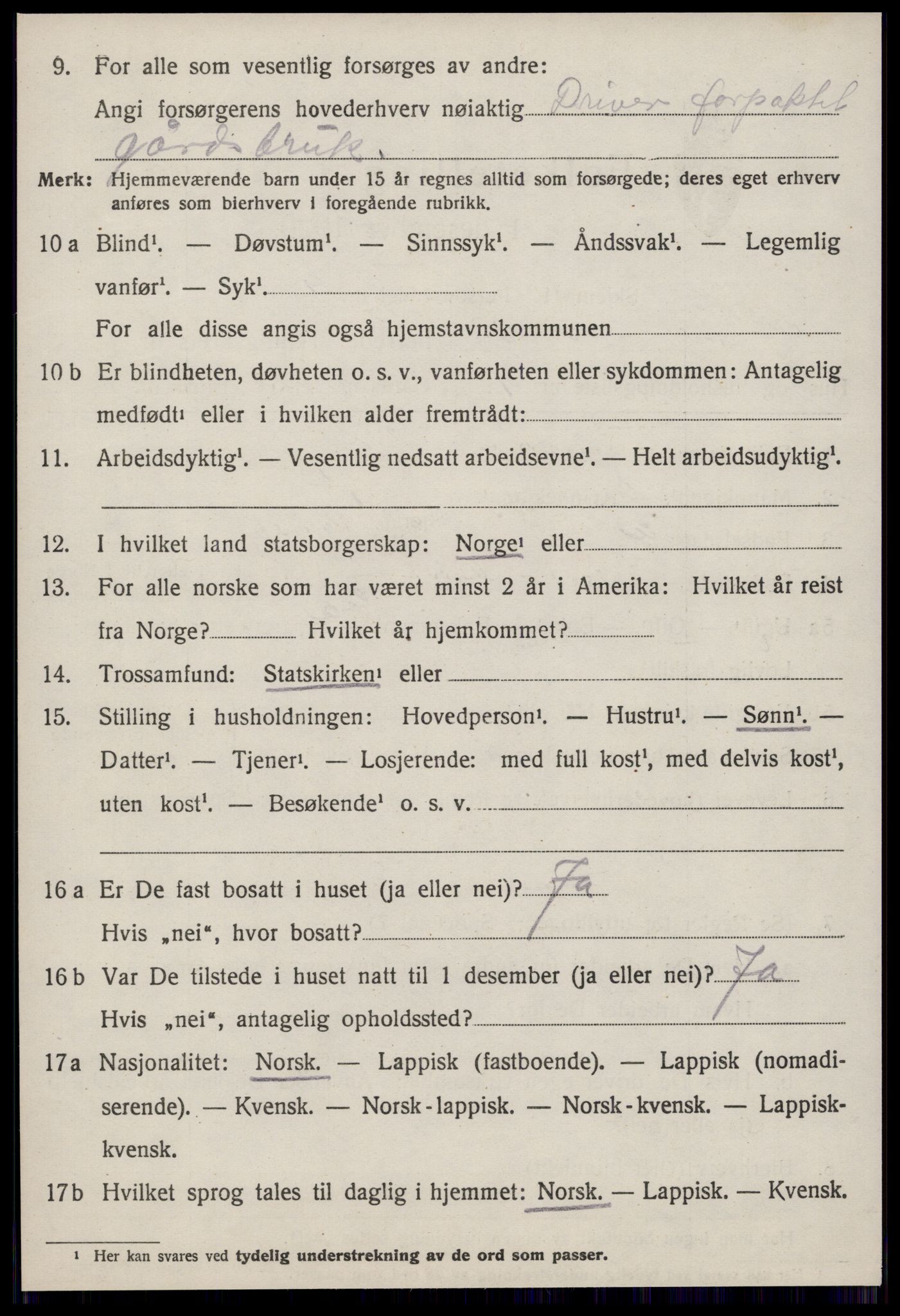 SAT, 1920 census for Geitastrand, 1920, p. 246