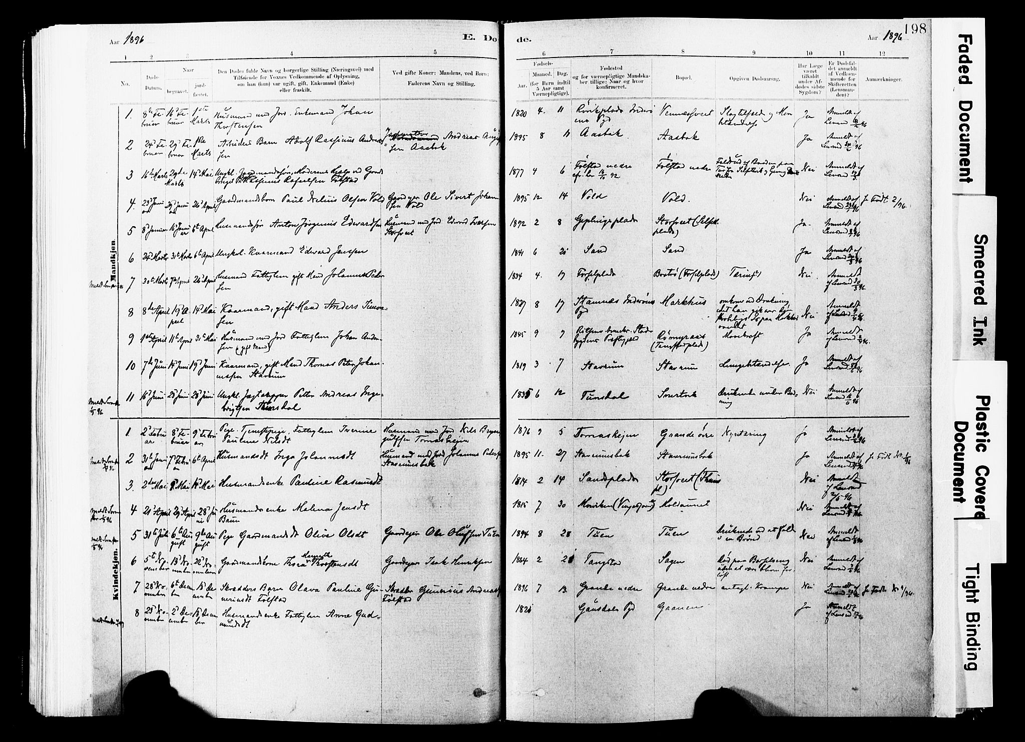 Ministerialprotokoller, klokkerbøker og fødselsregistre - Nord-Trøndelag, SAT/A-1458/744/L0420: Parish register (official) no. 744A04, 1882-1904, p. 198