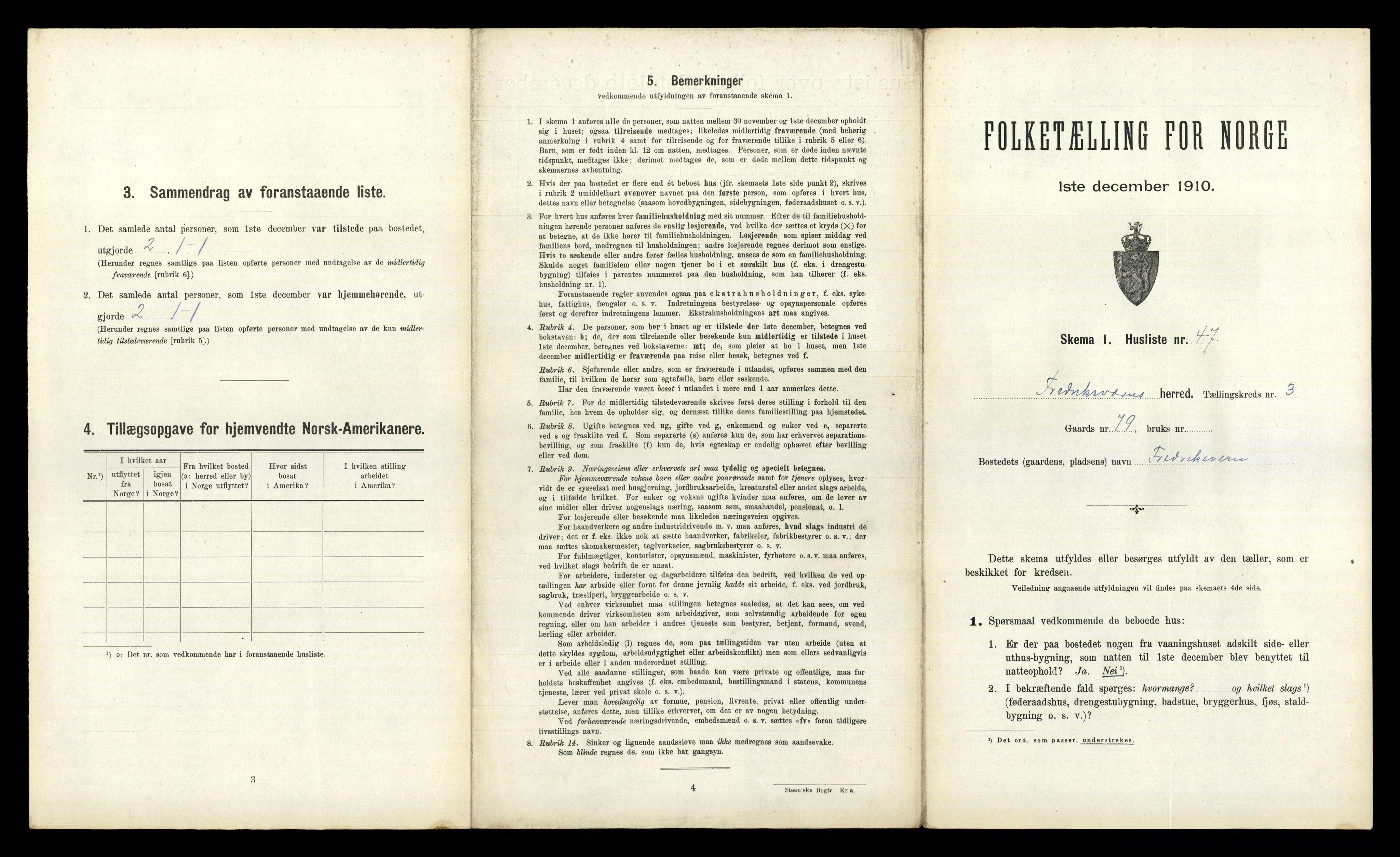 RA, 1910 census for Fredriksvern, 1910, p. 278